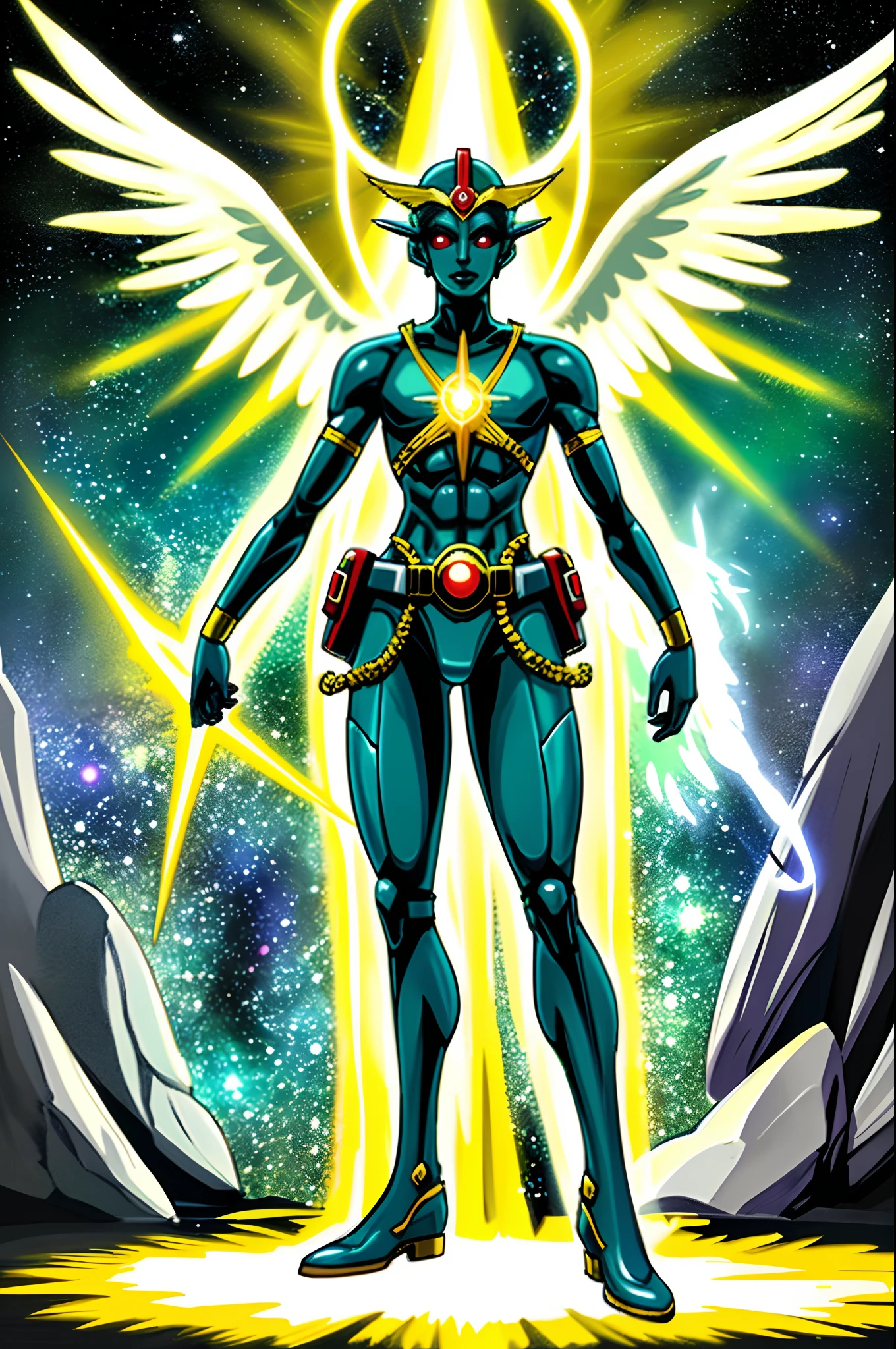 sentai ,, standing solo, weird, bizzare, angelic, divine, aura, celest