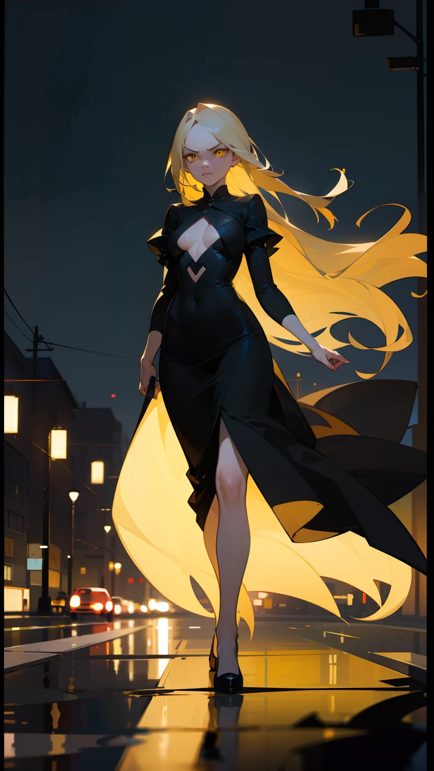 Detailed woman face,yellow eyes,serious face