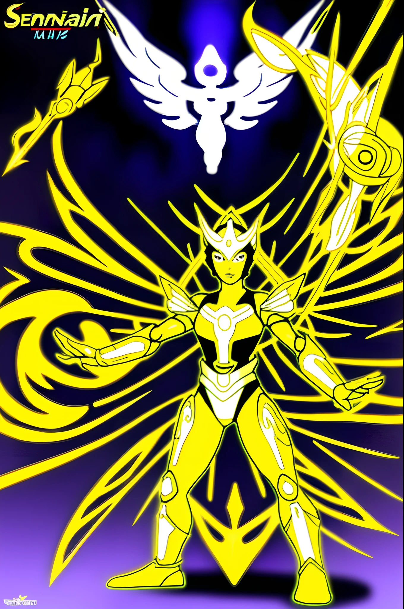 sentai ,, standing solo, weird, bizzare, angelic, divine, aura, celest, female