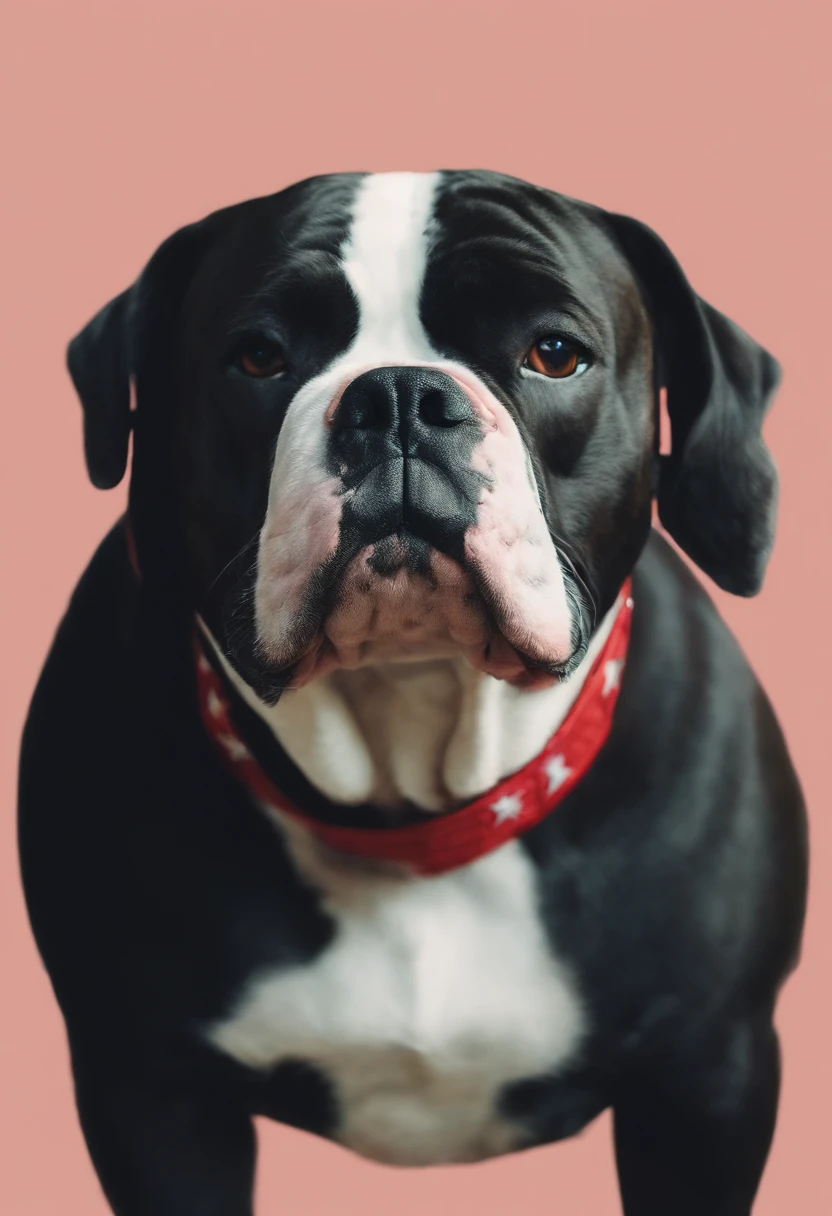 cinematic photo Embroidery of a smug, american bully indiferente, equiretangular 360, Romantic, arte por Michael Hutter . fotografia 35mm, Film, Bokeh, profissional, 4k, altamente detalhado