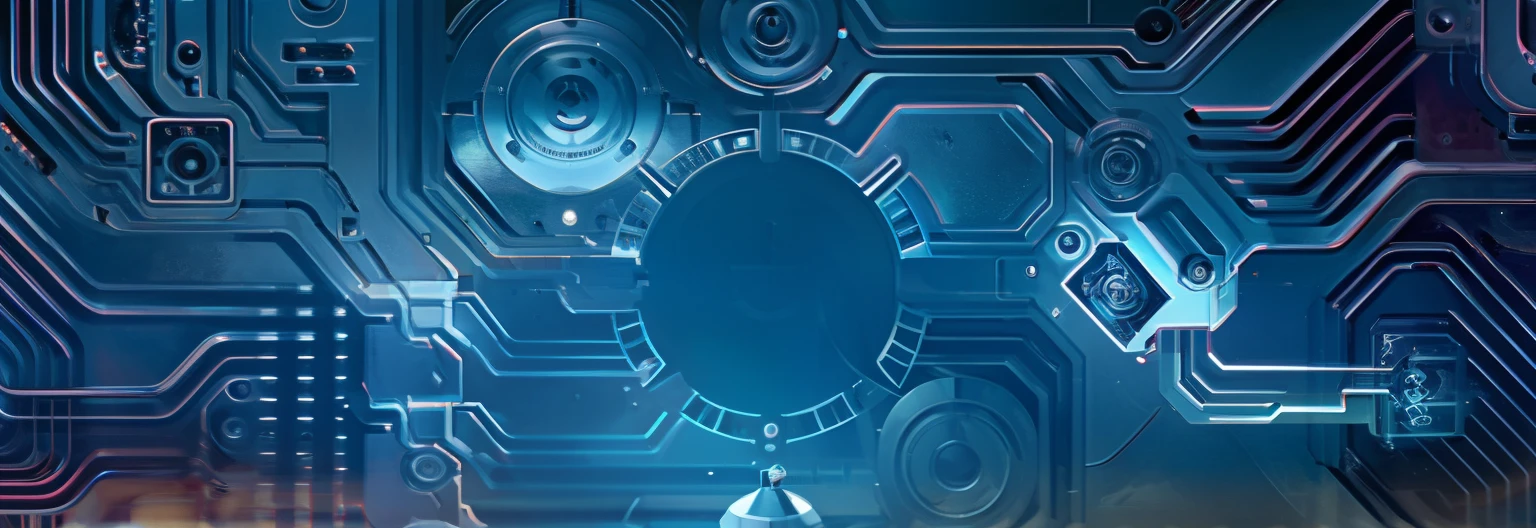 A close up of a computer circuit board with a circular object - SeaArt AI