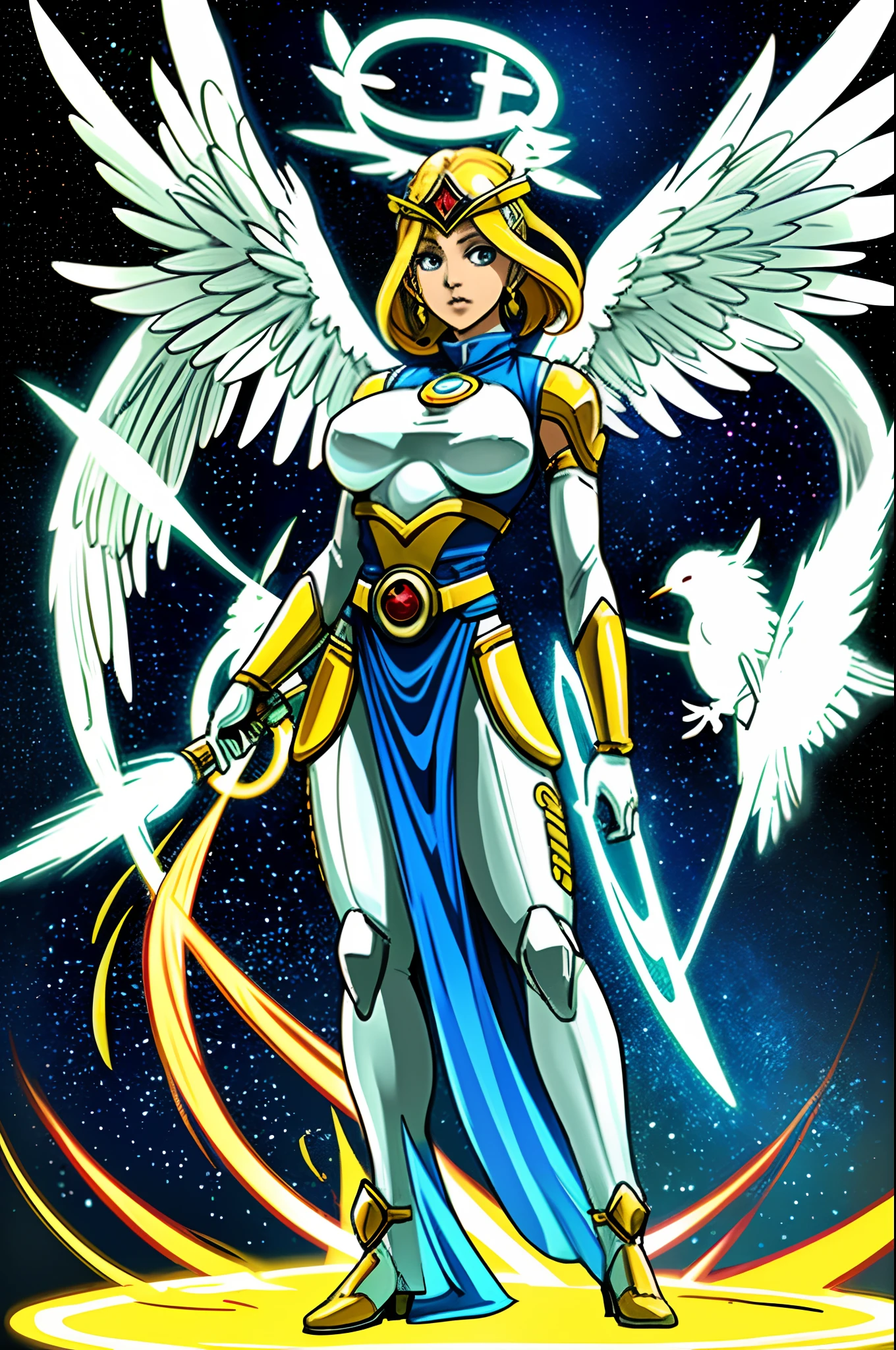 sentai ,, standing solo, weird, bizzare, angelic, divine, aura, celest, female, big breast