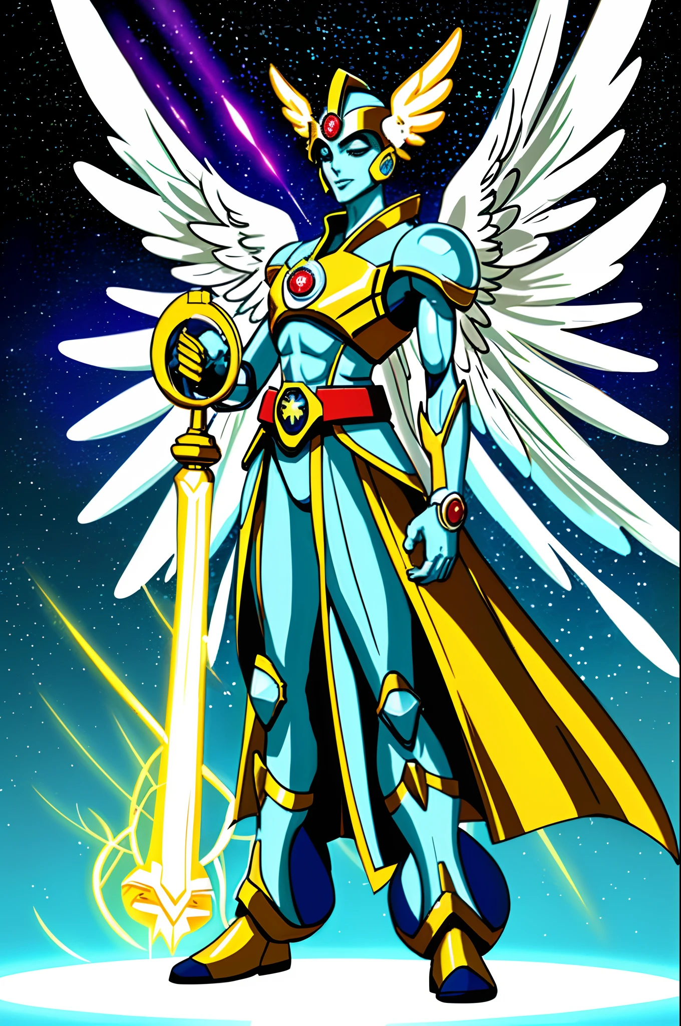 sentai ,, standing solo, weird, bizzare, angelic, divine, aura, celest