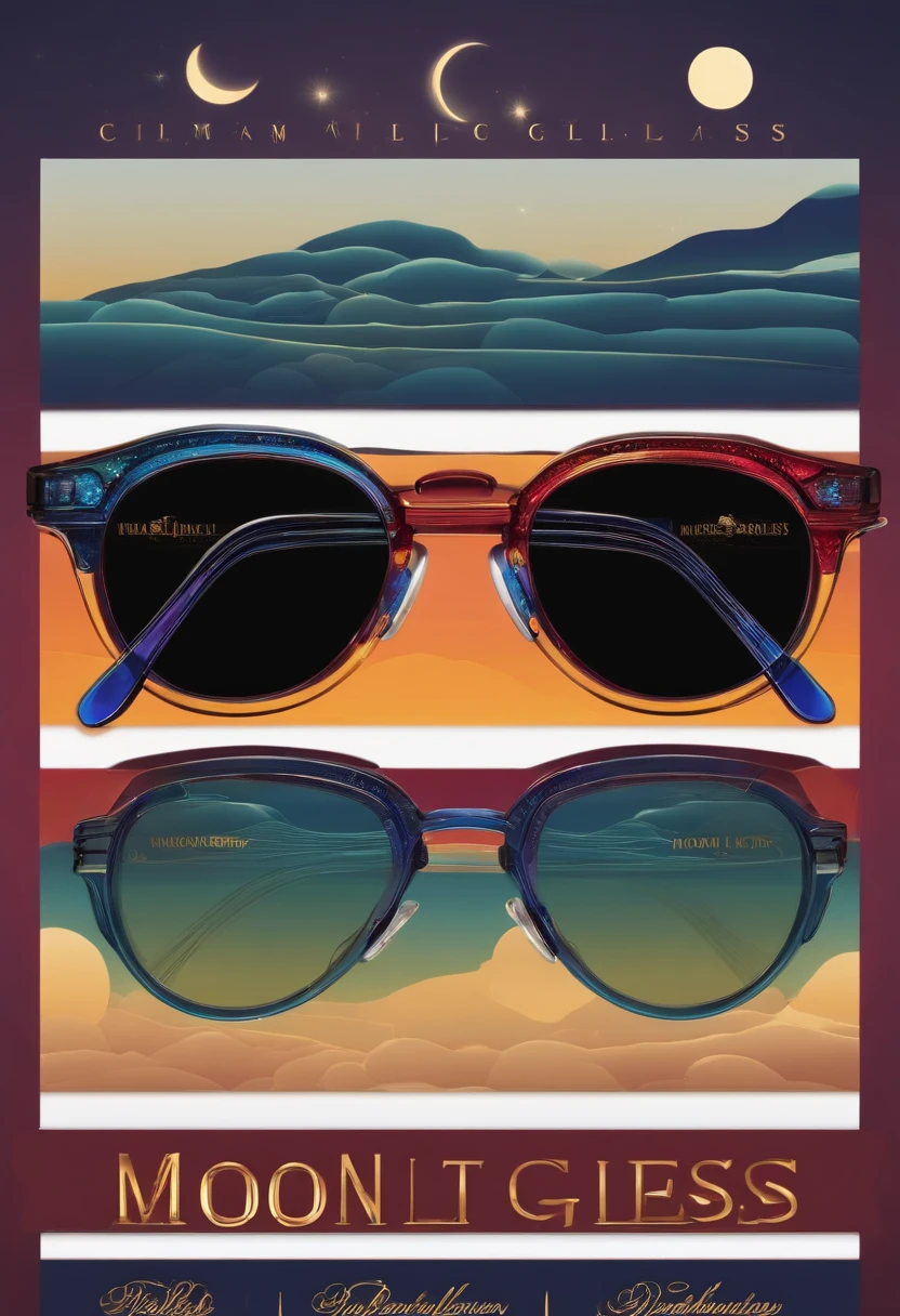 Eyewear company logo The company name is Moon Light Glasses