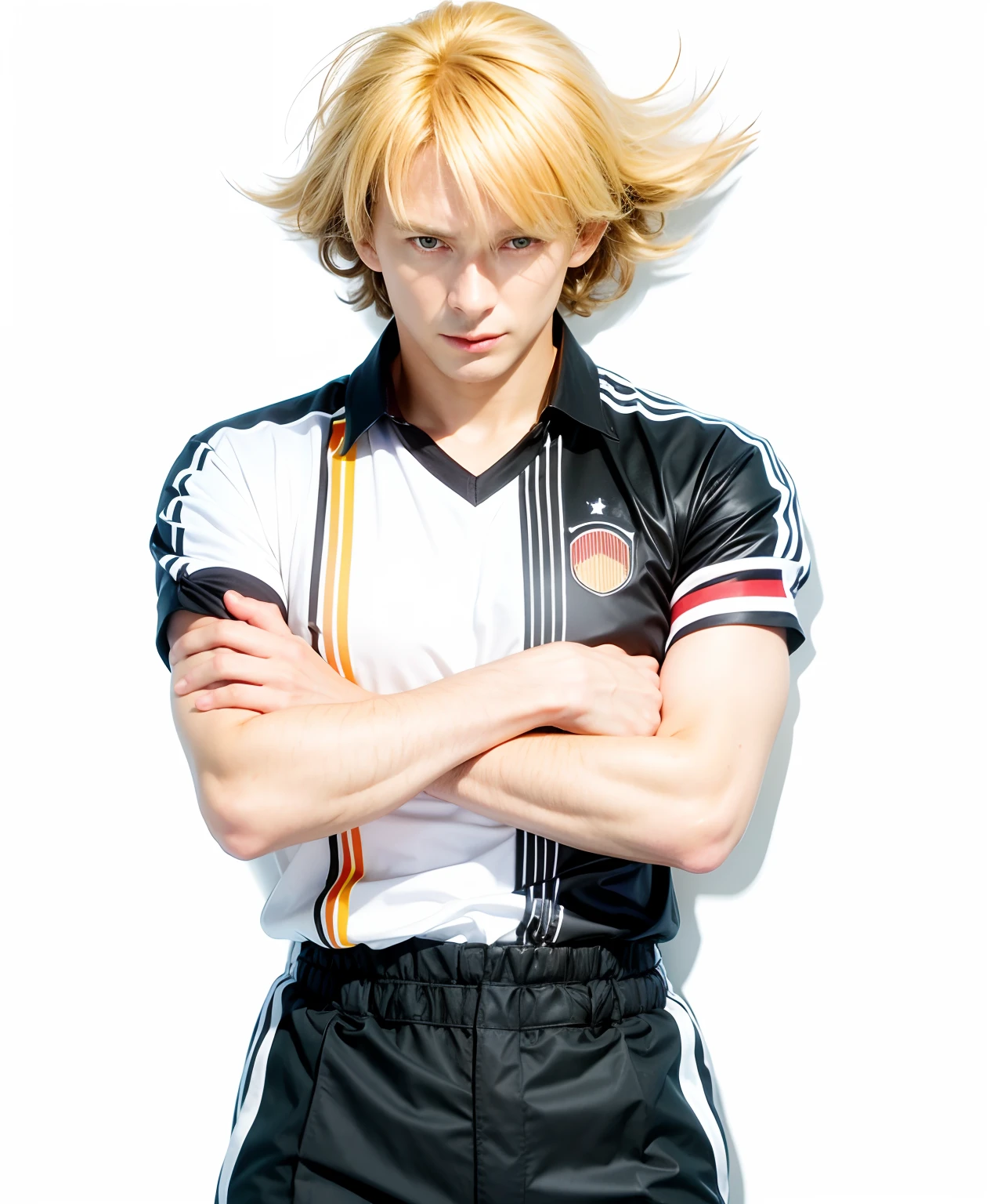 Karl Heinz Schneider from Captain Tsubasa manga, man, blonde hair realistic, germany kit, German looking
