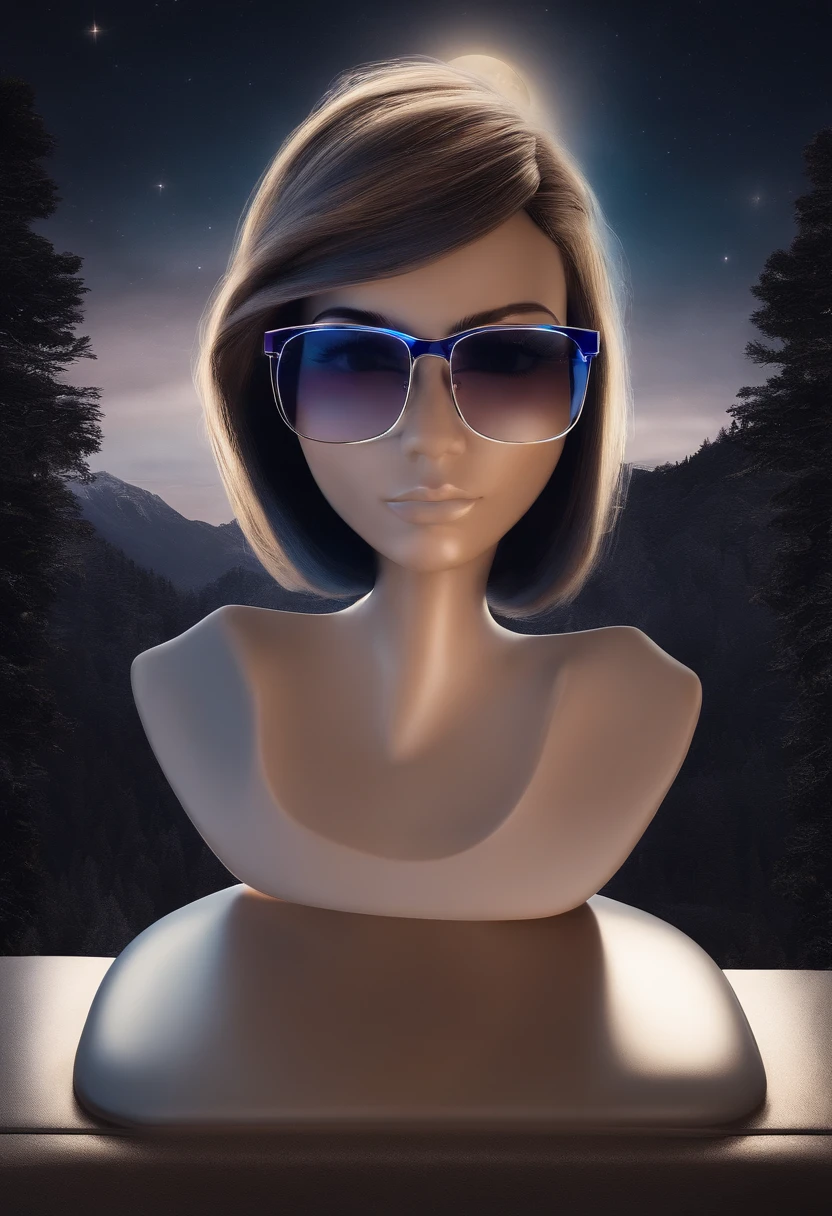 Generate an eyewear company logo called Moon Light Glasses,Be simple and beautiful
