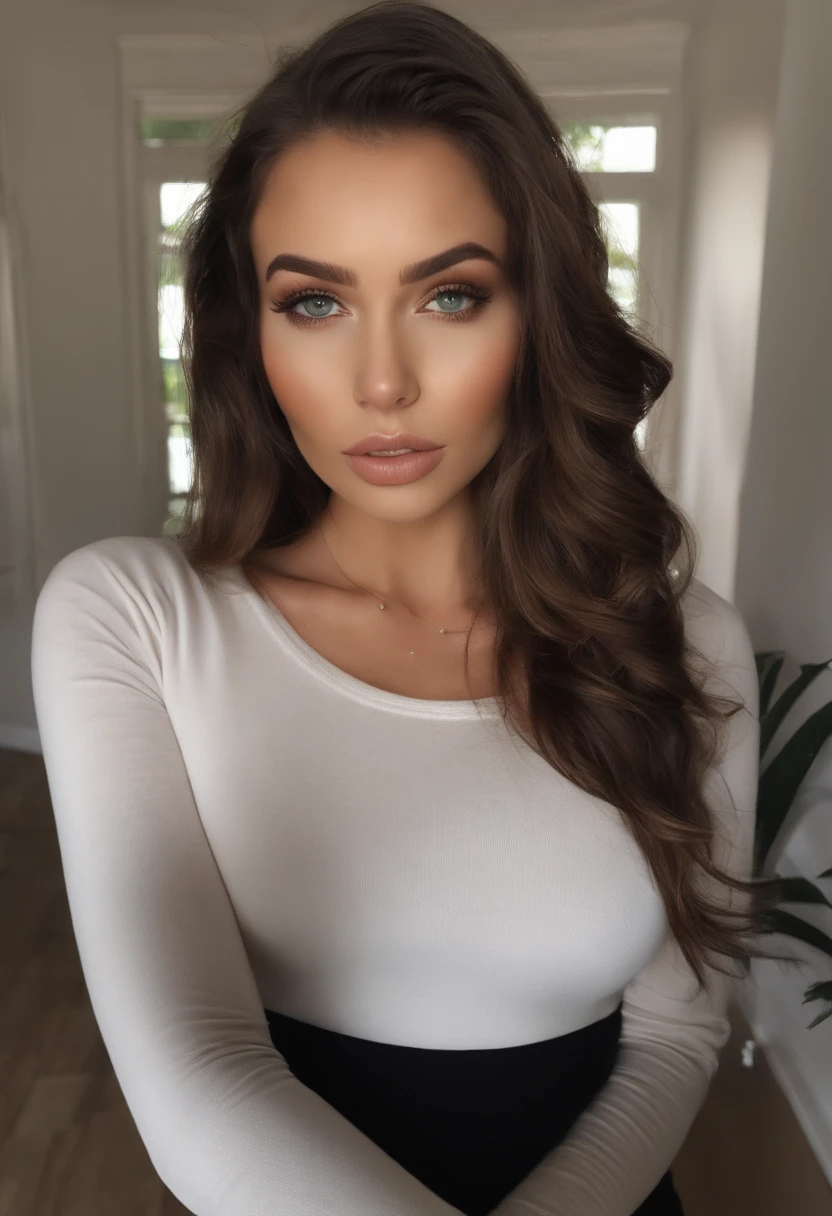 Femme arafed avec de moyens seins, fille sexy aux yeux verts hispanic , Portrait Sophie Mudd, cheveux bruns et grands yeux, selfie of a young woman, Yeux de chambre, Violet Myers, sans maquillage, maquillage naturel, looking straight at camera, Visage avec Artgram, Maquillage subtil, Superbe photo du corps entier, piercing green eyes, Bel angle, fille mignonne, Image du corps entier, corps entier, Prise de vue du corps entier, brunette goddess, High detail, , , parti, amusement naked big boobs