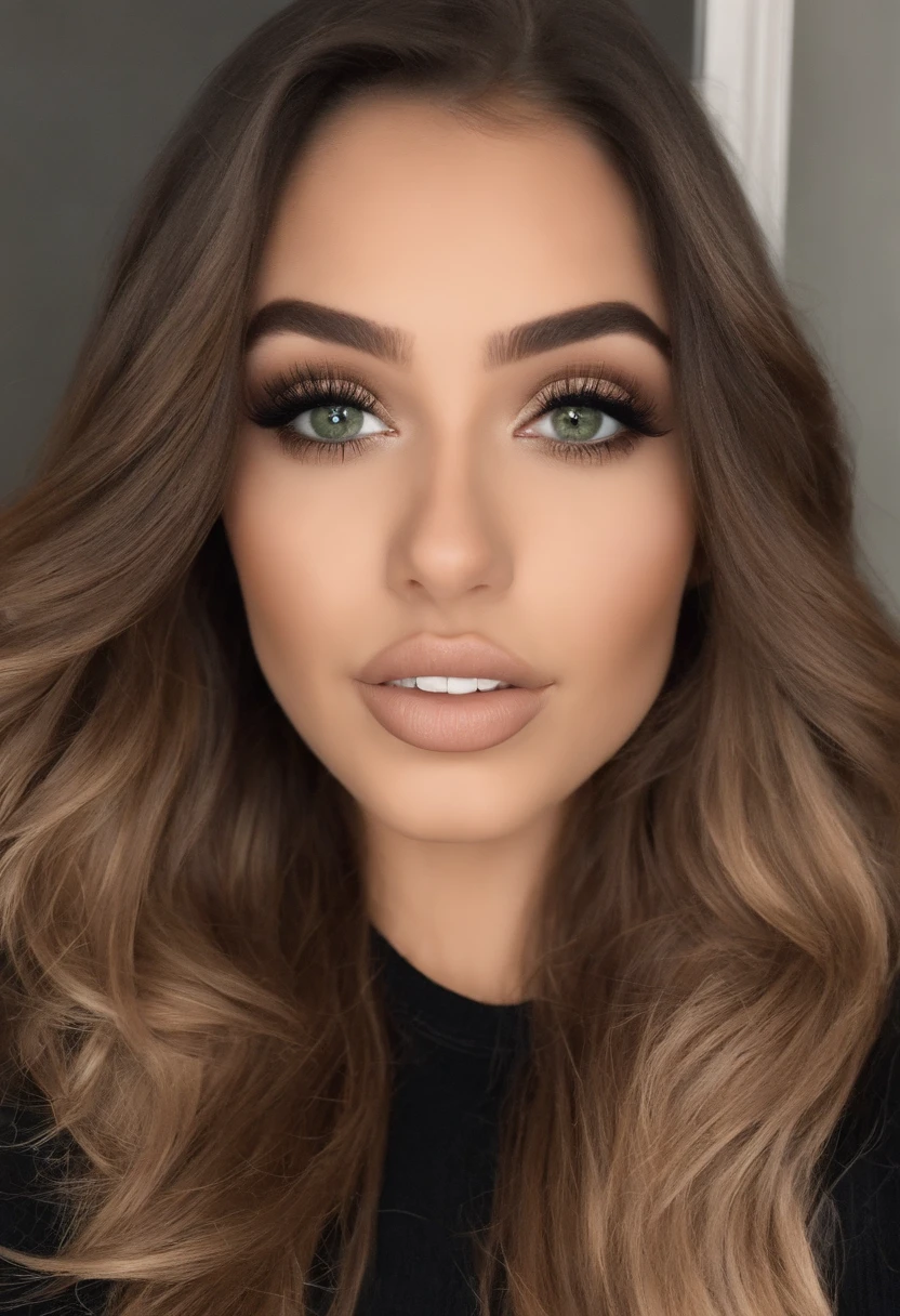 mulher arafed com seios grandes, com olhos verdes, Retrato Sophie Mudd, cabelos castanhos e olhos grandes, selfie de uma jovem mulher, Olhos do quarto, Violeta Myers, sem maquiagem, maquiagem natural, Looking directly at the camera, Rosto com ArtGram, maquiagem sutil, Impressionante tiro de corpo inteiro, olhos verdes penetrantes, beautiful angle, menina boniagem de corpo inteiro, corpo inteiro, Tiro de corpo inteiro numa boate , Deusa morena, High detail, pose sexy, boate, partido, fun