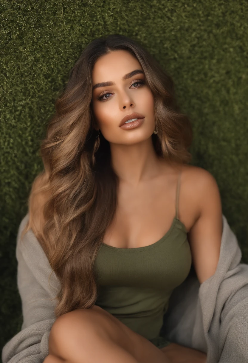 mulher arafed com seios grandes, menina sexy com olhos verdes, Retrato Sophie Mudd, cabelos castanhos e olhos grandes, imagem de corpo inteiro, Olhos do quarto, Violeta Myers, sem maquiagem, maquiagem natural, Looking directly at the camera, Rosto com ArtGram, maquiagem sutil, Impressionante tiro de corpo inteiro, olhos verdes penetrantes, beautiful angle, menina bonito, imagem de corpo inteiro, corpo inteiro, Tiro de corpo inteiro, Deusa morena, High detail, pose sexy, boate, partido, fun