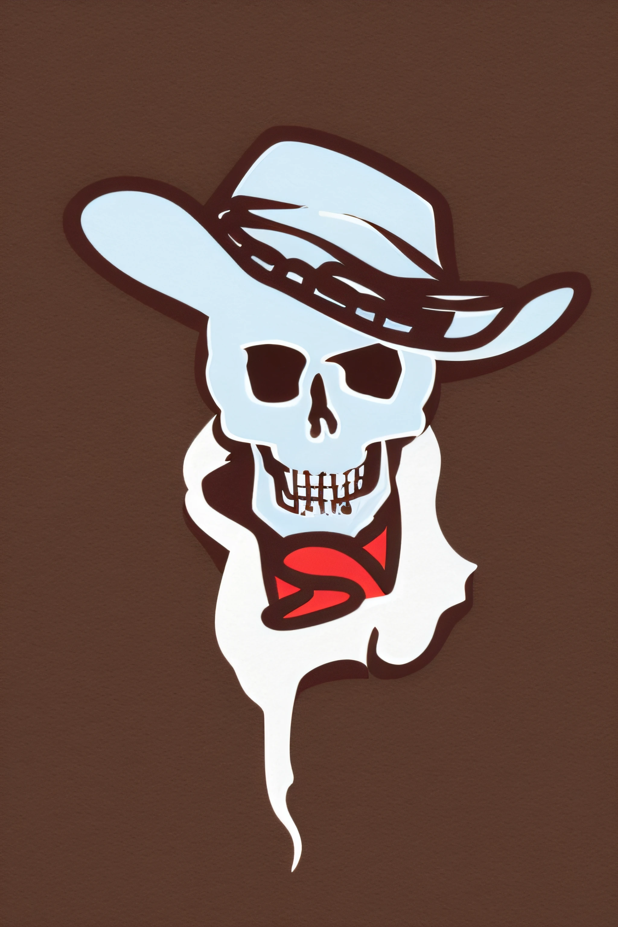 skull with pirate flag style cowboy hat