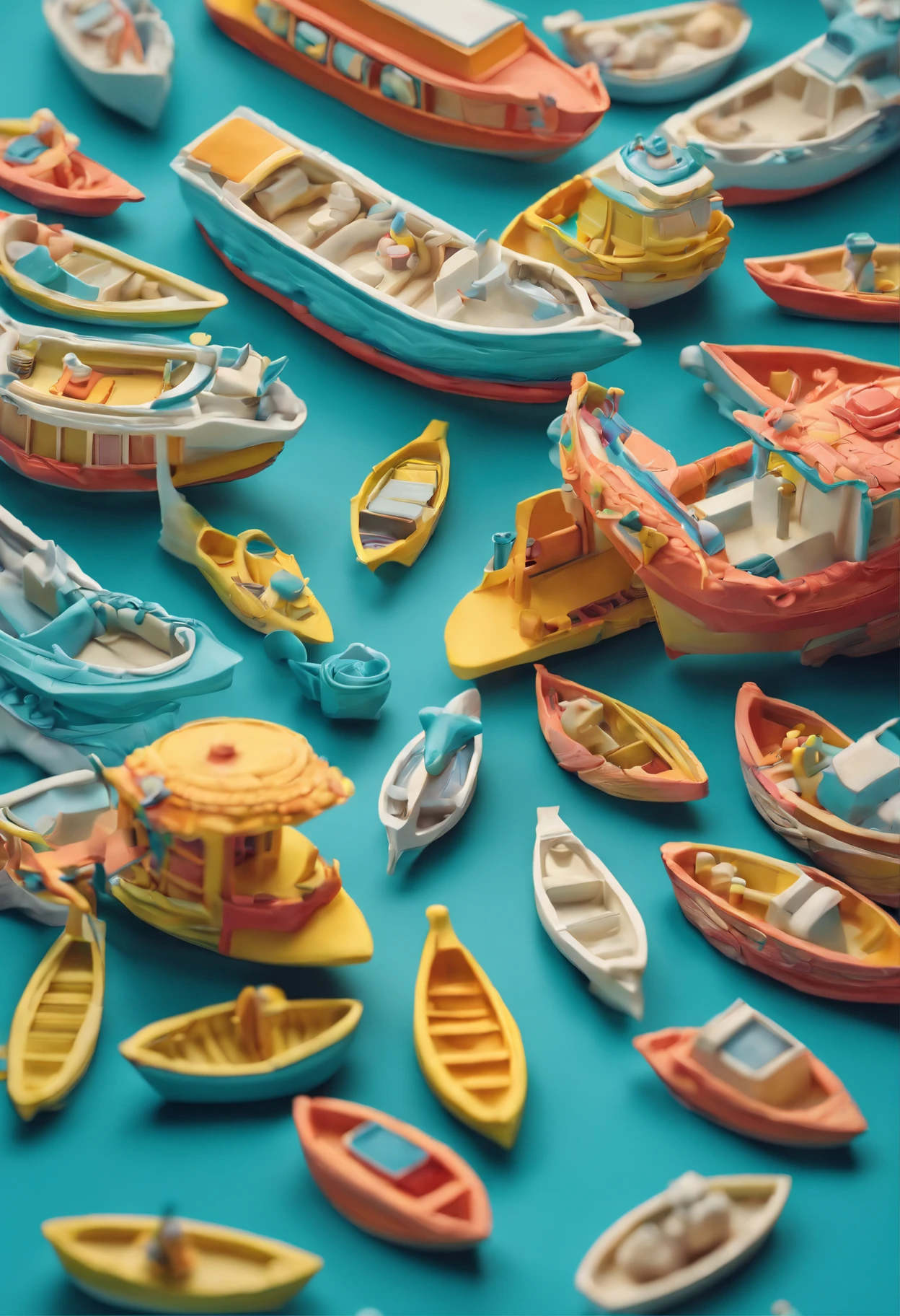 /digital a stunning photo of a couple dolphin surrounded by boats, swim together into the ocean, 8k resolution concept art( intricate details:1.2), sunlight, (high quality:1.2), trending on artstation, 8k, absurdres, extremely detailed, (close up:1.1)