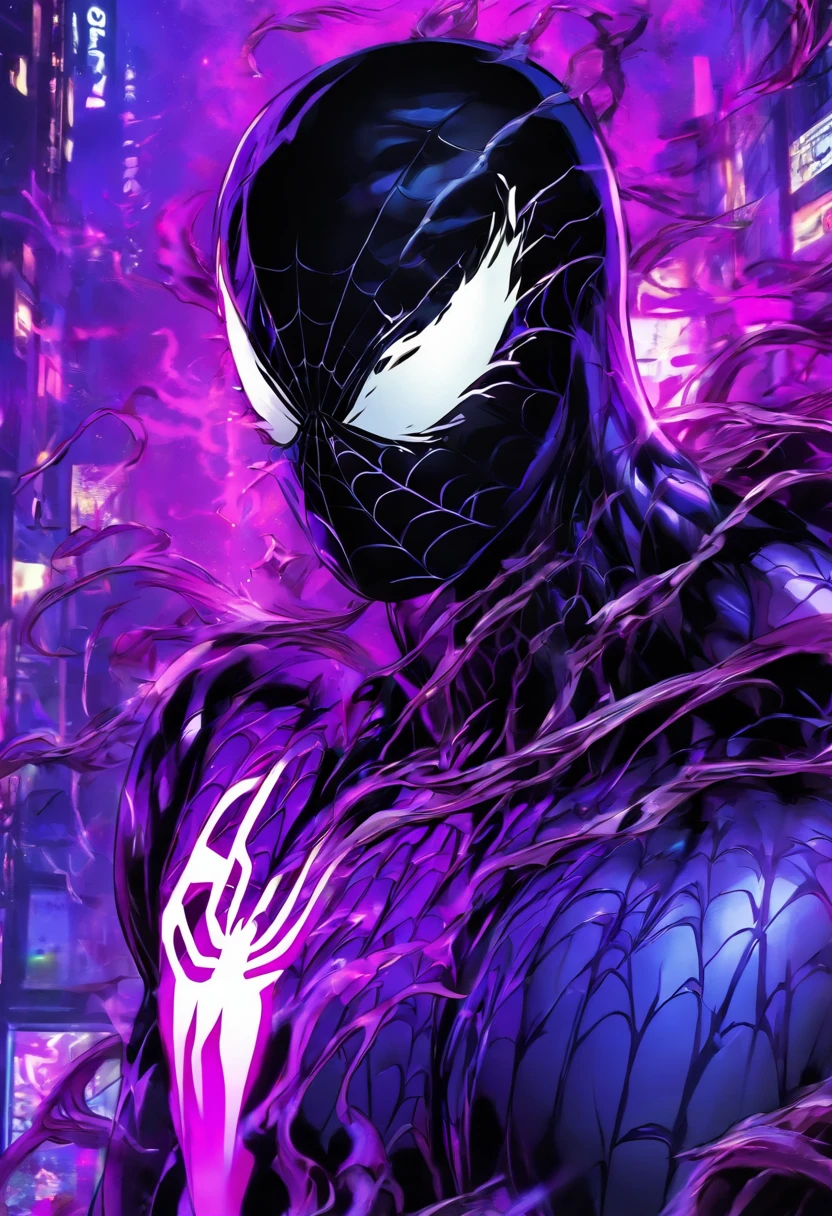 a black and purple spiderman venom 50 --niji 5 --s 2