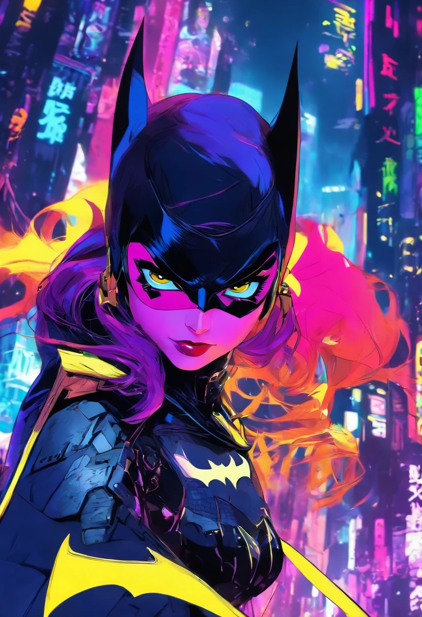 Batgirl with stunning style, Cyberpunk, dark theme