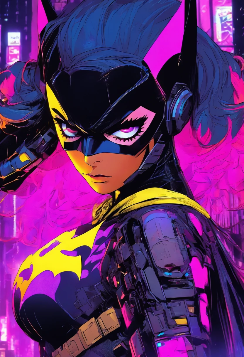 Batgirl with stunning style, Cyberpunk, dark theme