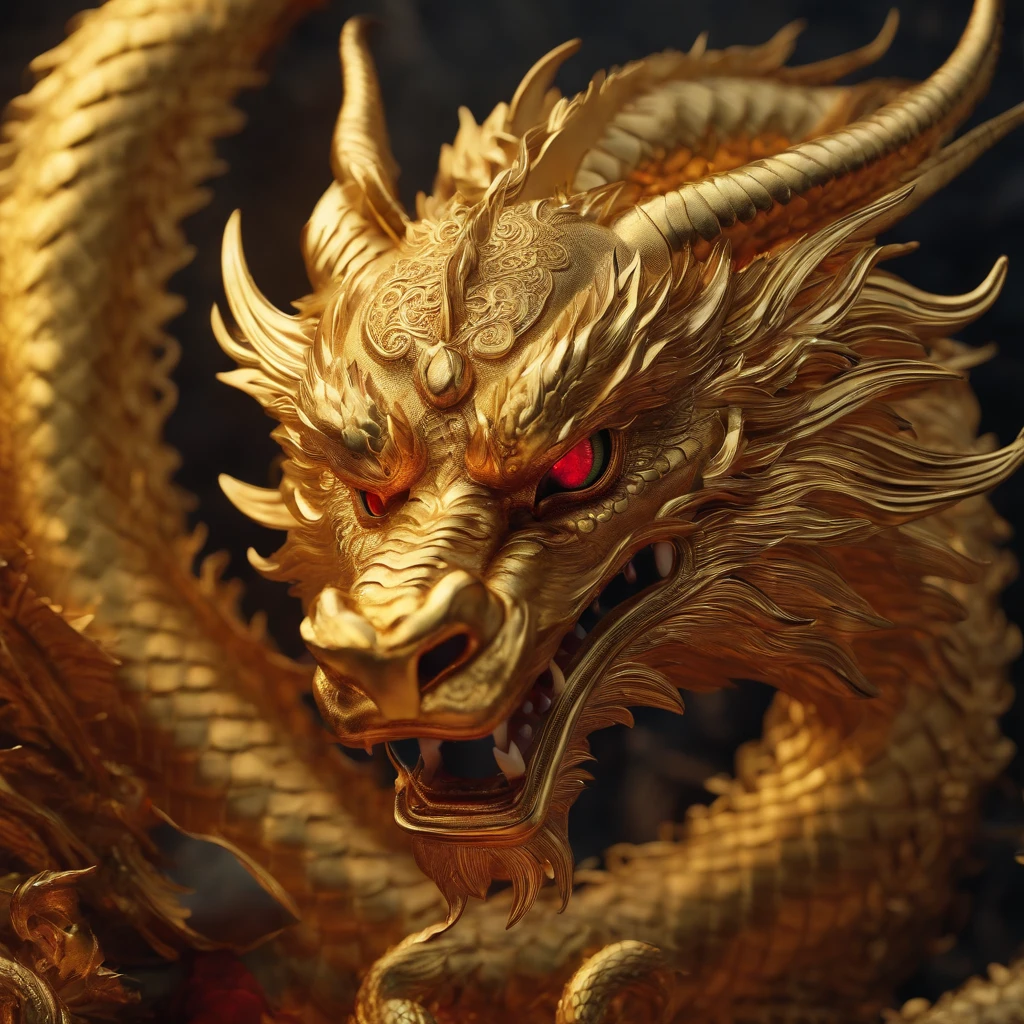 A golden Chinese dragon around