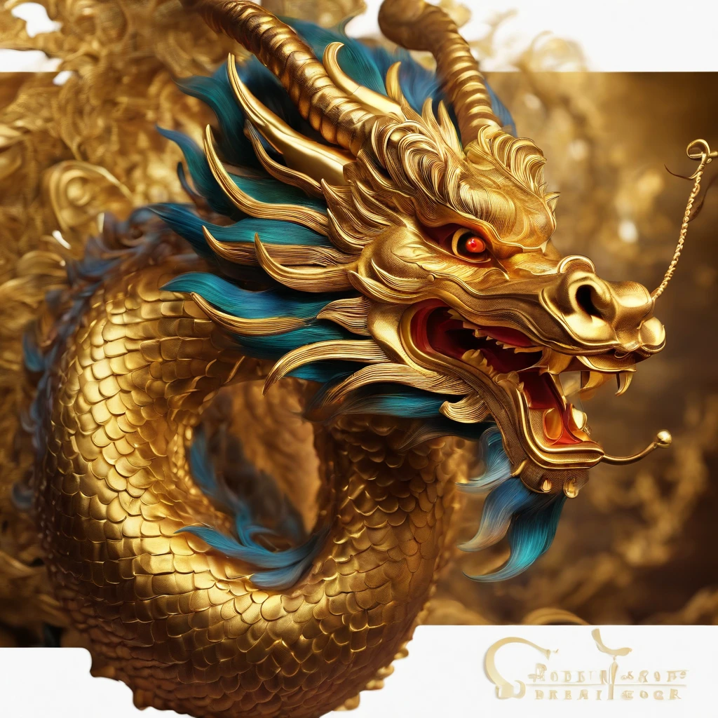 A golden Chinese dragon around