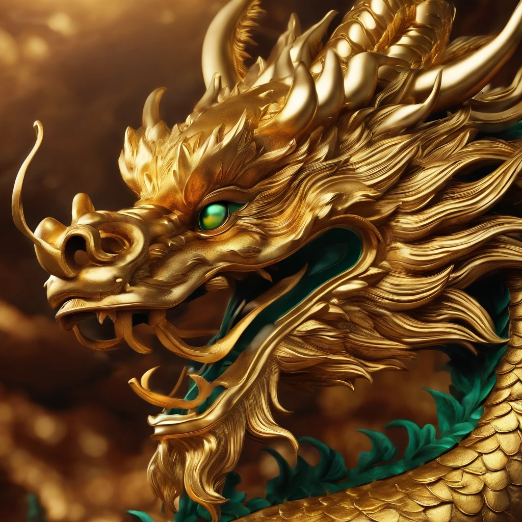 A golden Chinese dragon around