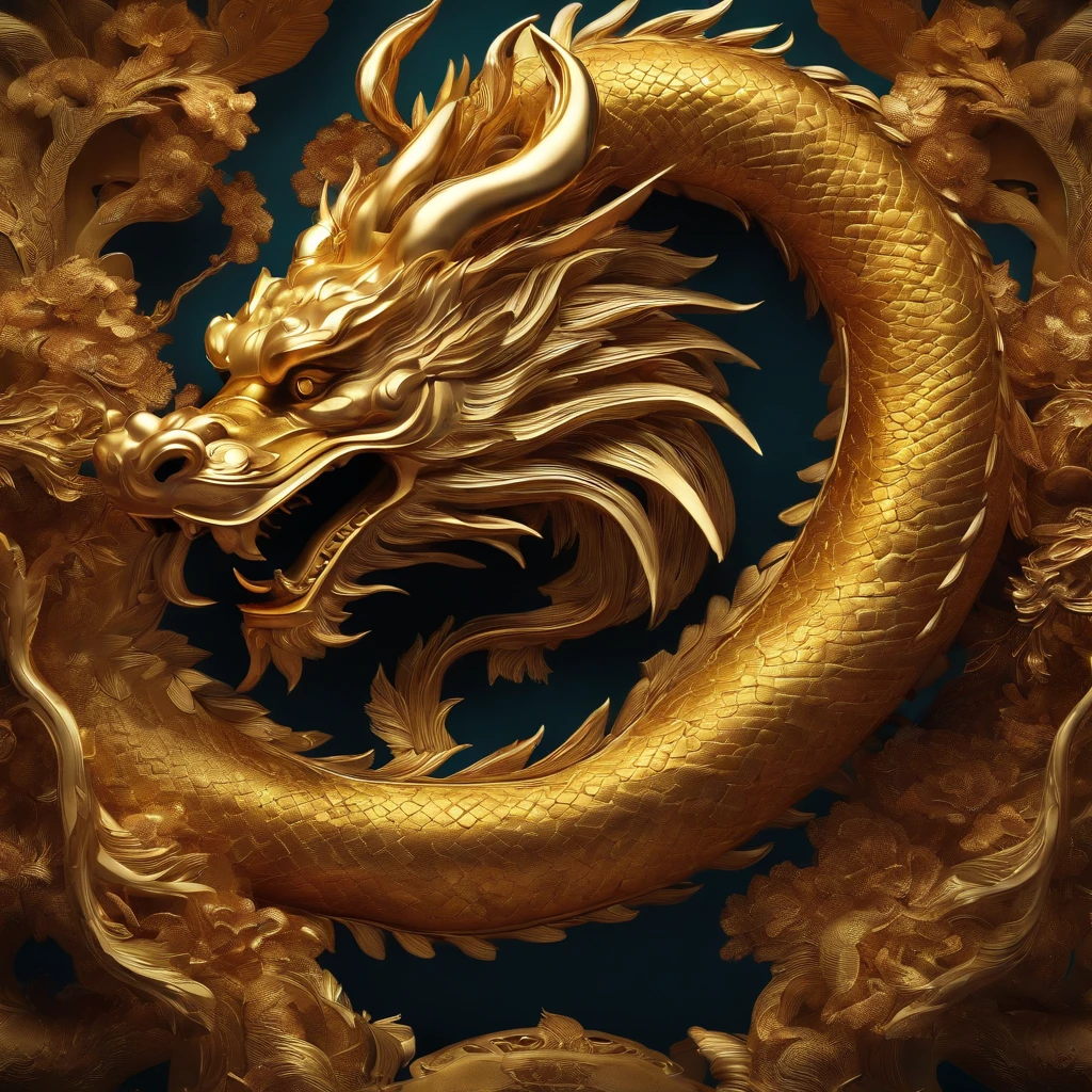 Golden Chinese dragon
