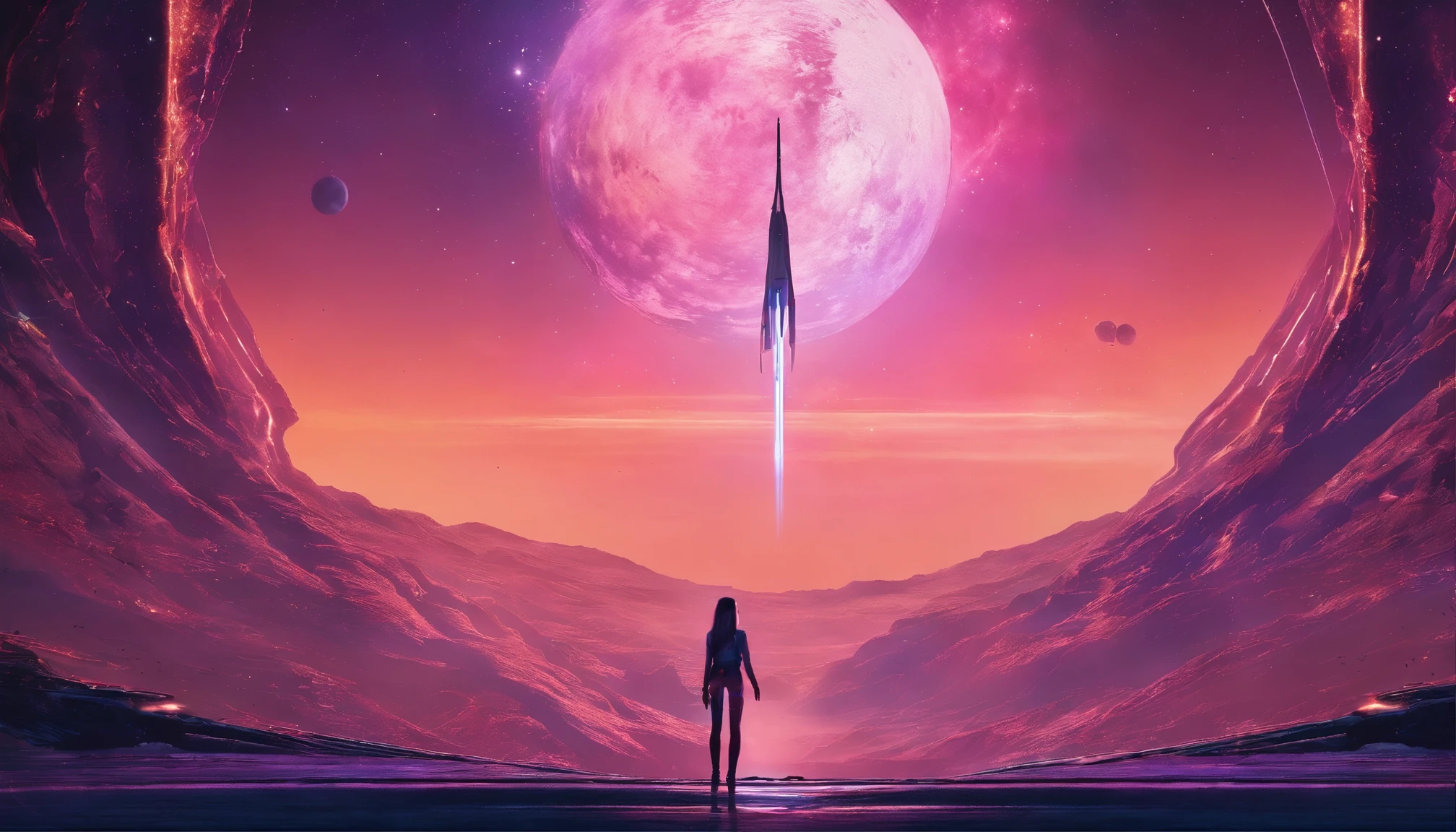 best qualtiy, 8K, hdr, A high resolution, under the starry night sky,Girl,Beautiful,