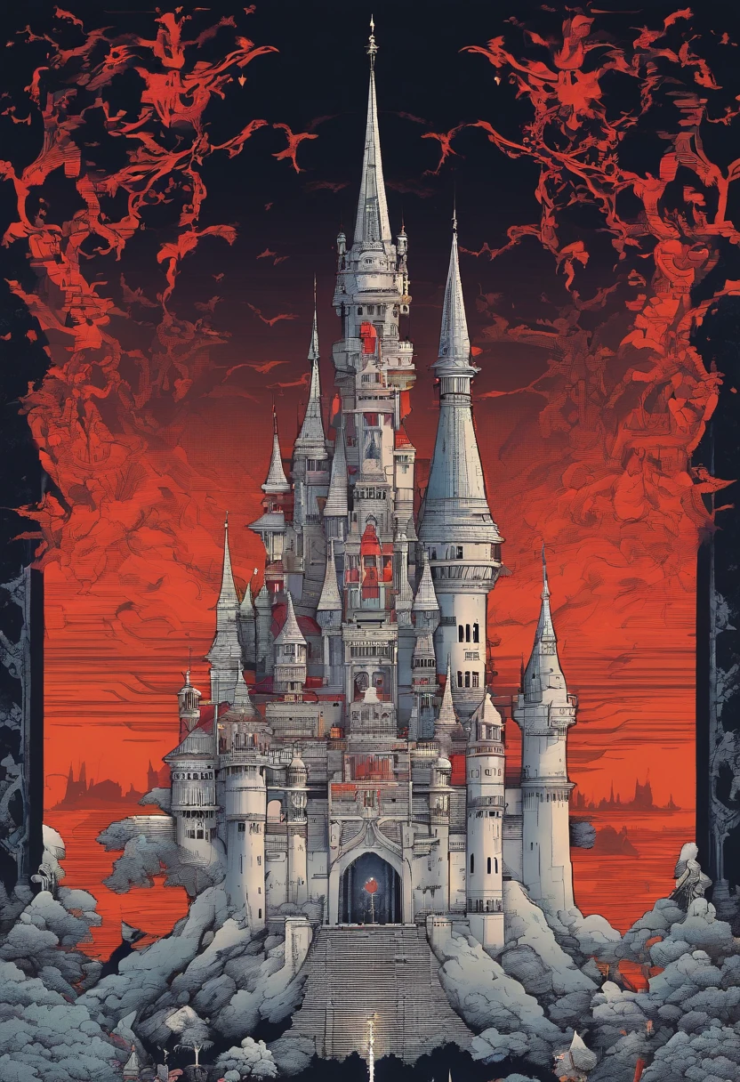 Castlevania castle with the title 'Castlevania' in the middle