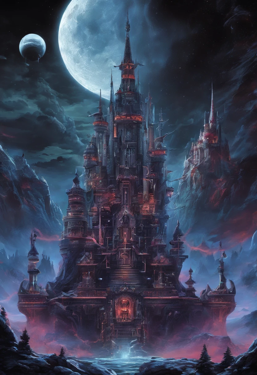Castlevania castle with the title 'Castlevania' in the middle