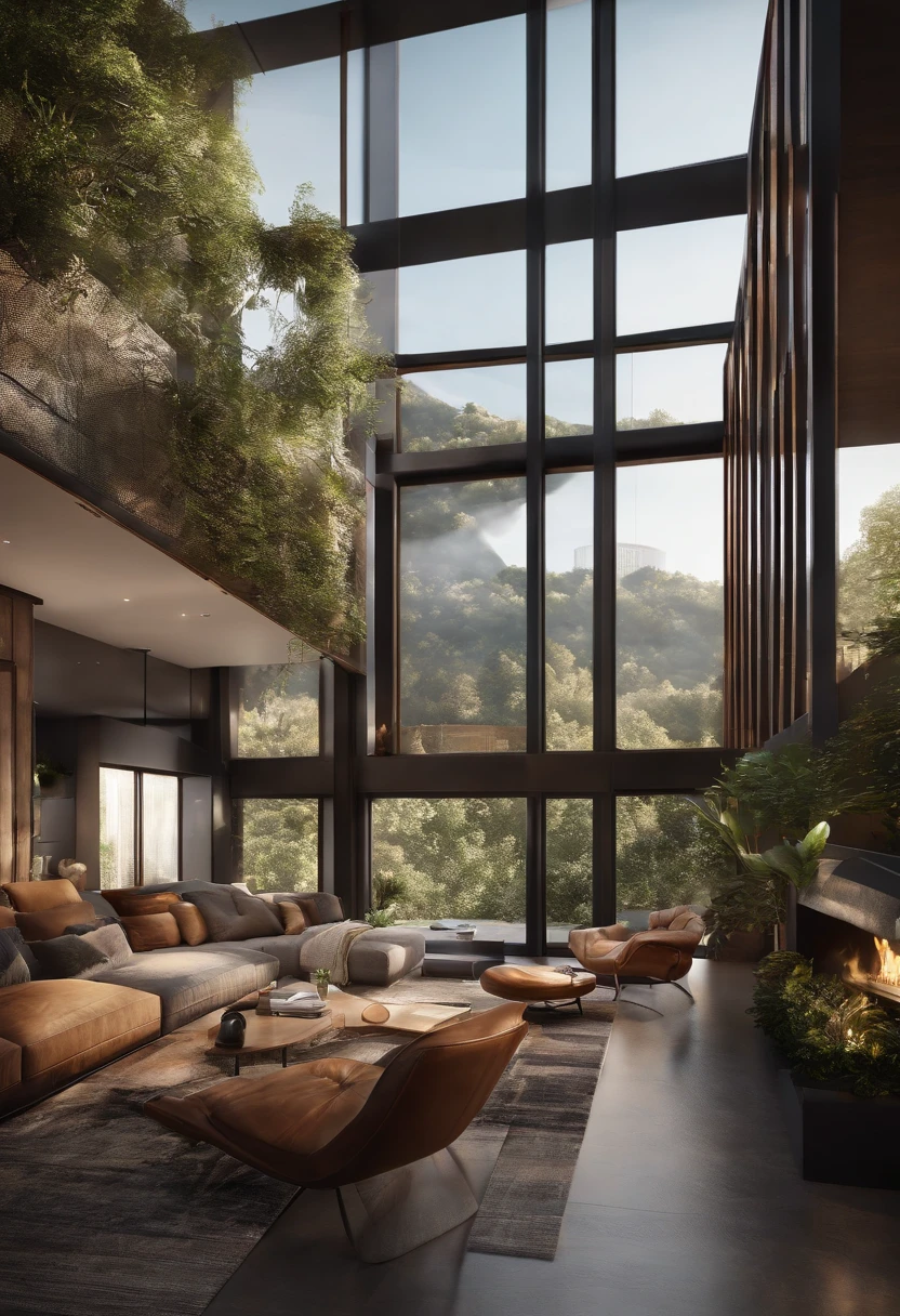Living moderno, 8k, foto realista, Obra-prima, 4K, belo design, absurdos, ultra realista, melhor qualidade, masterizar, ultra alta, foto crua, ultra realista, obra-prima, melhor qualidade, super detalhado, ultra high-resolution,