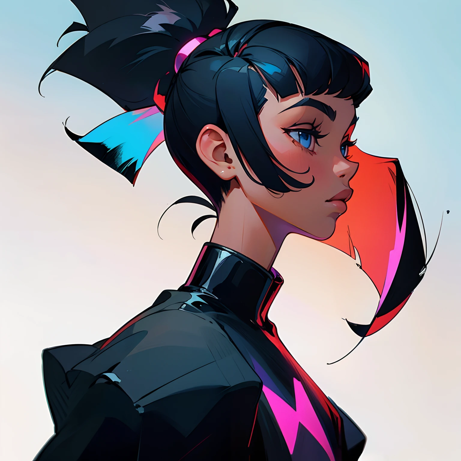 side profile of a pretty black girl with a short trendy mullet style haircut