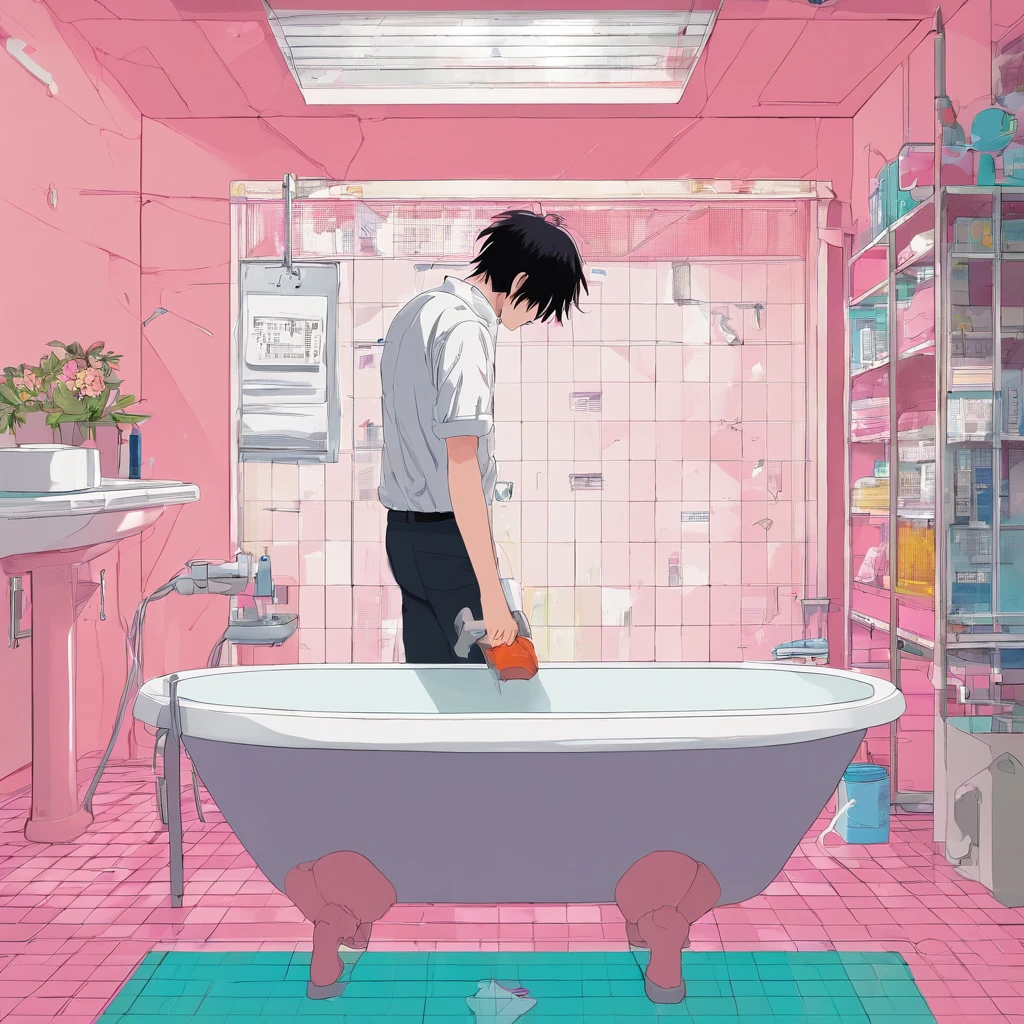 Aki hayakawa, chainsaw man anime movie, bath in the bathtub