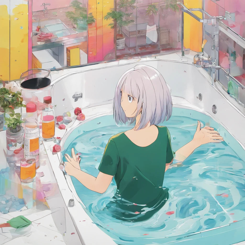 Aki hayakawa, chainsaw man anime movie, bath in the bathtub