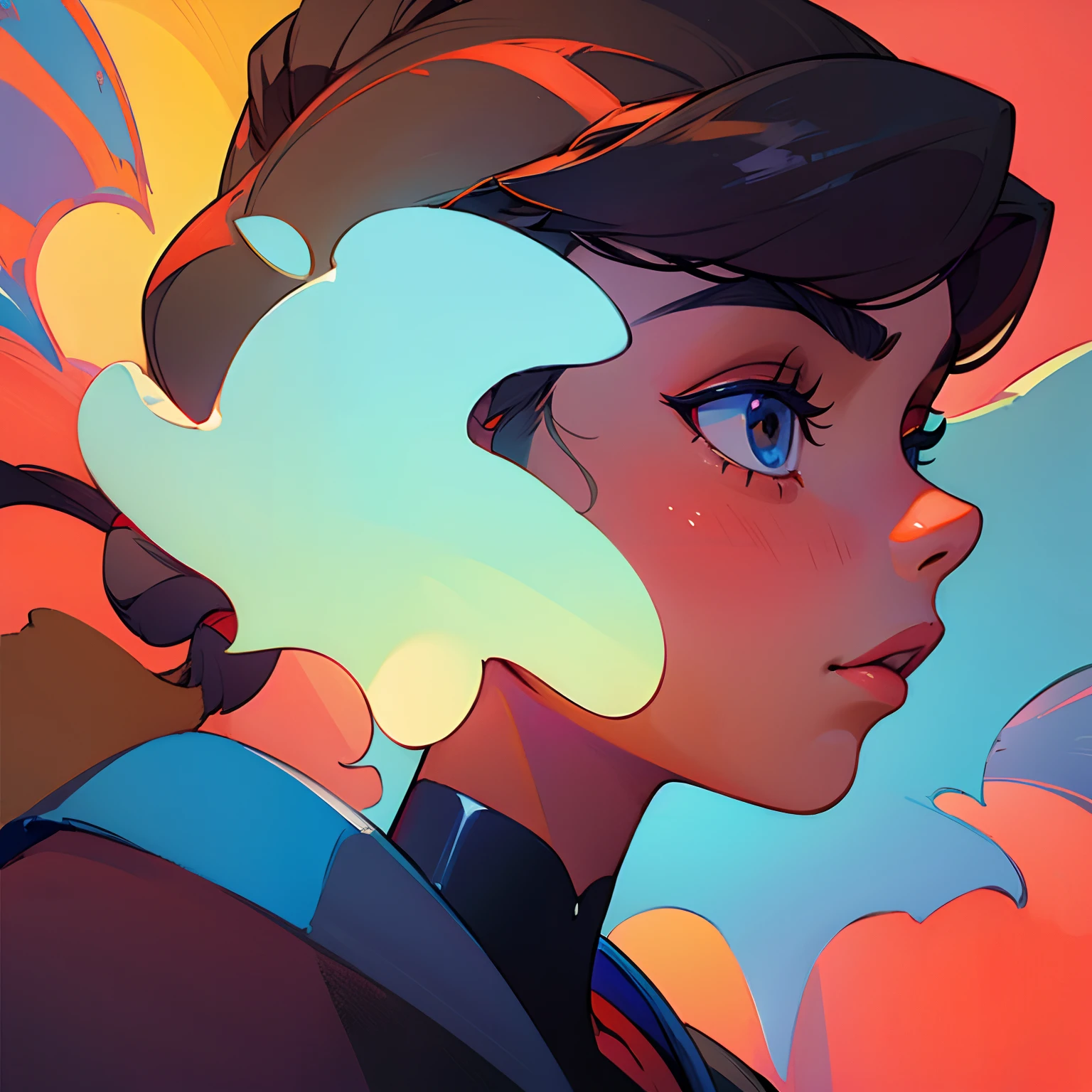 side profile, a girl from south america, portrait