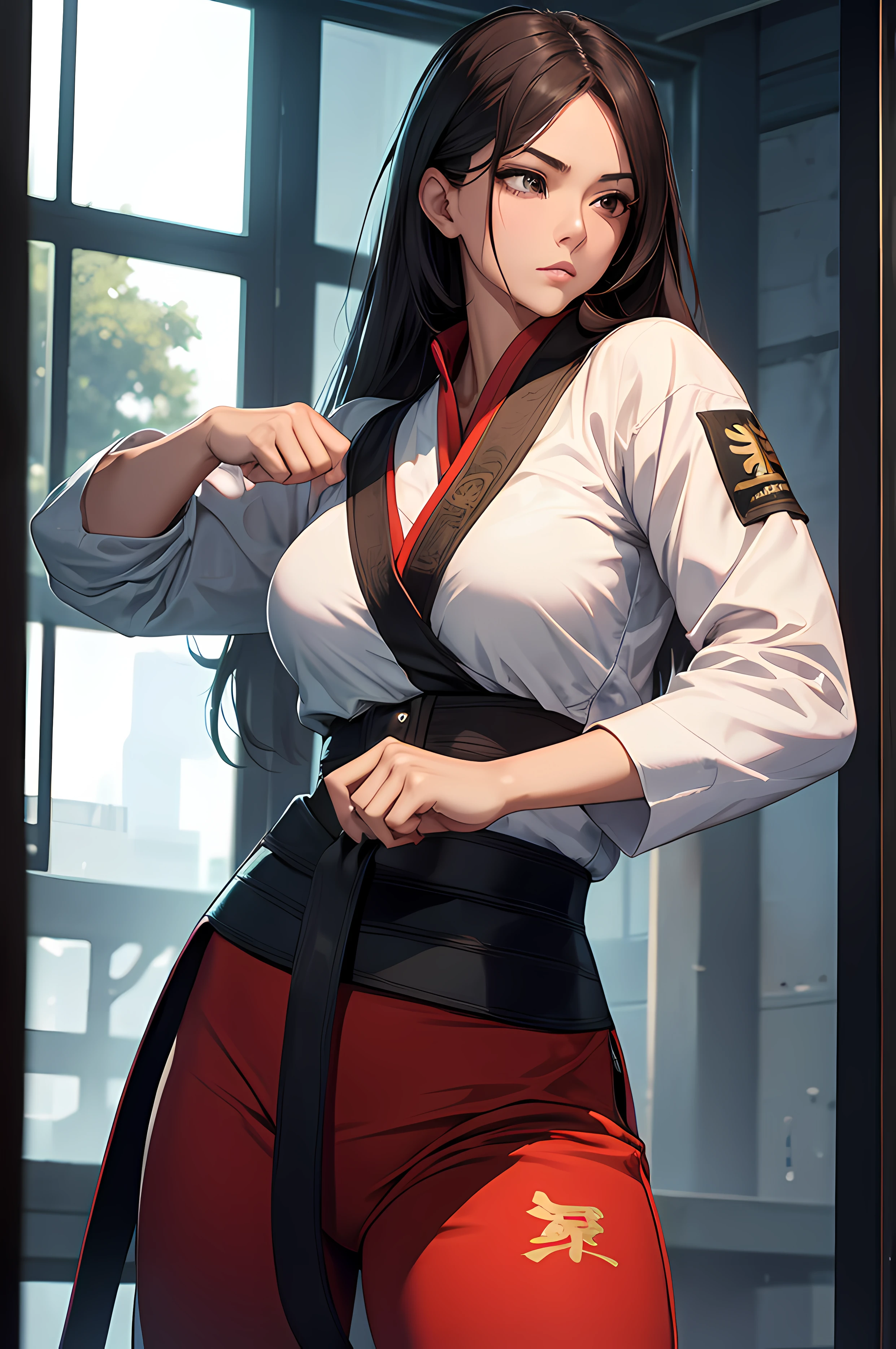 A beautiful woman, ((martial art))), masterpiece, top quality, ultra detail,