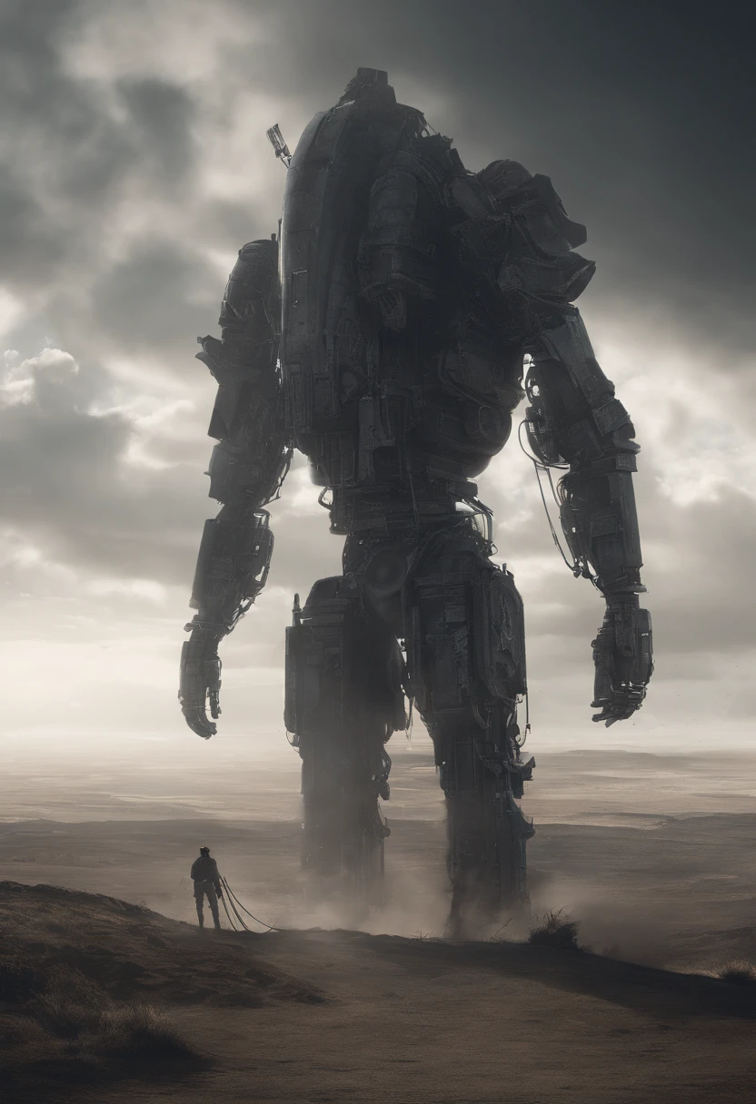 Gigantic creature walking across a plain in the distance, nevoeiro, neblina, nuvens escuras, sombrio ,supense, monstro, Sobrenatural, octan render, Motor irreal, fotorrealista, hiper realismo, altamente detalhado, alta qualidade, intrinsecamente detalhado,Volumetric lighting, personagem completo, 4k, ,disco Rigido ,Full HD, 8k, RTX, high resolution, sombras detalhadas, incrivelmente detalhado, perfeito, Dramatic scale
