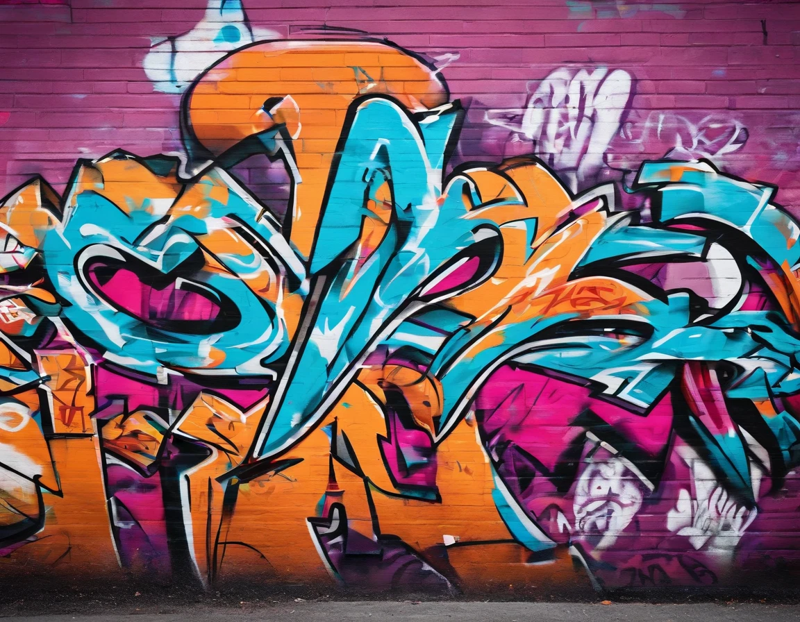 graffiti, wall, full picture, high resolution high contrast,simple,girl