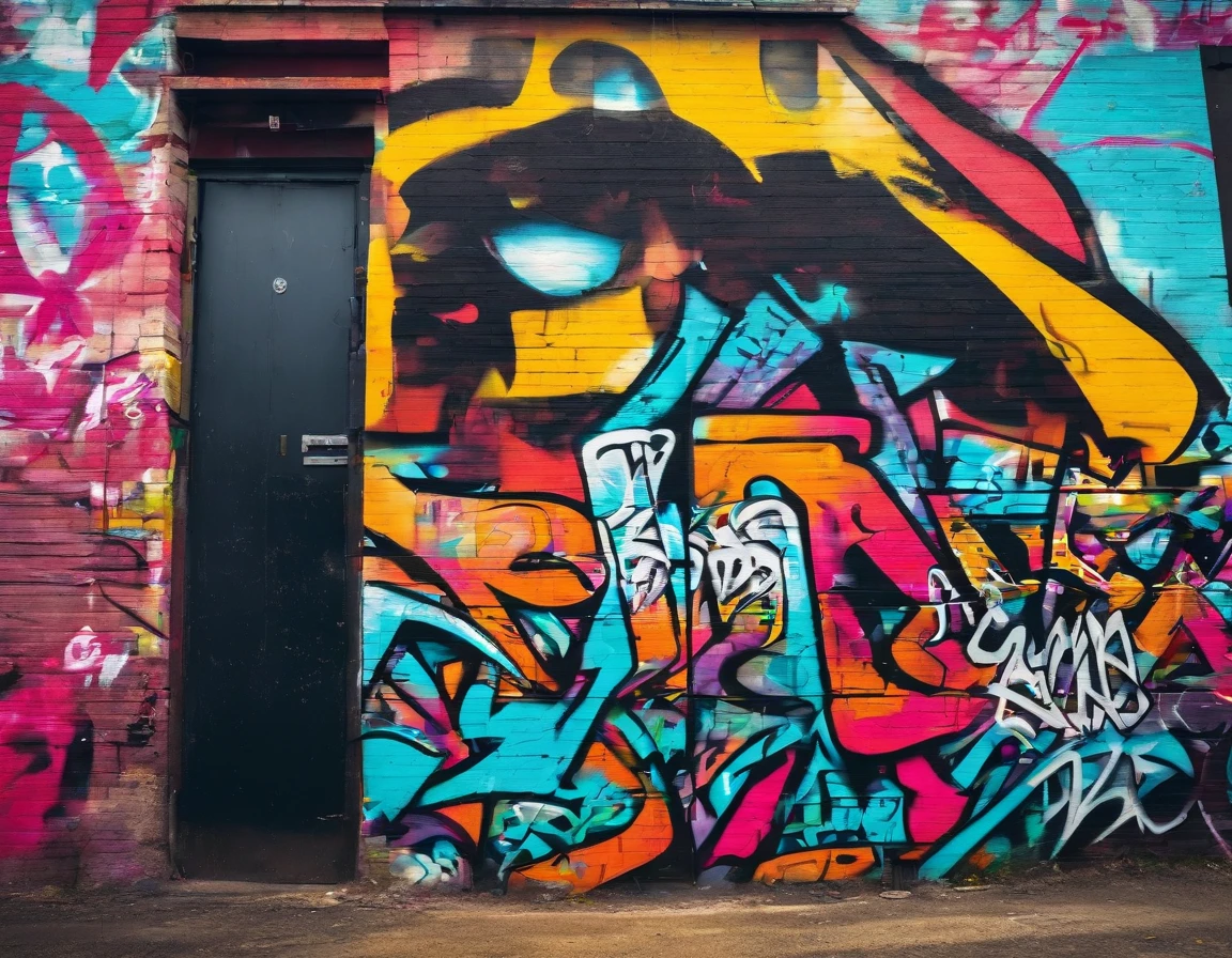 graffiti, wall, full picture, high resolution high contrast,simple,girl