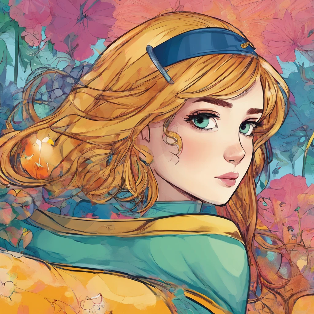 um close up de uma jovem com longos cabelos loiros e uma borboleta no cabelo, painting digital adorable, arte digital detalhada bonito, arte digital bonito, longos cabelos loiros e olhos grandes, longos cabelos loiros e olhos grandes, pintura realista da bonito, Loira - Princesa Cabelos, menina bonita, cabelos loiros e olhos grandes, lindo arte digital, bela arte digital
