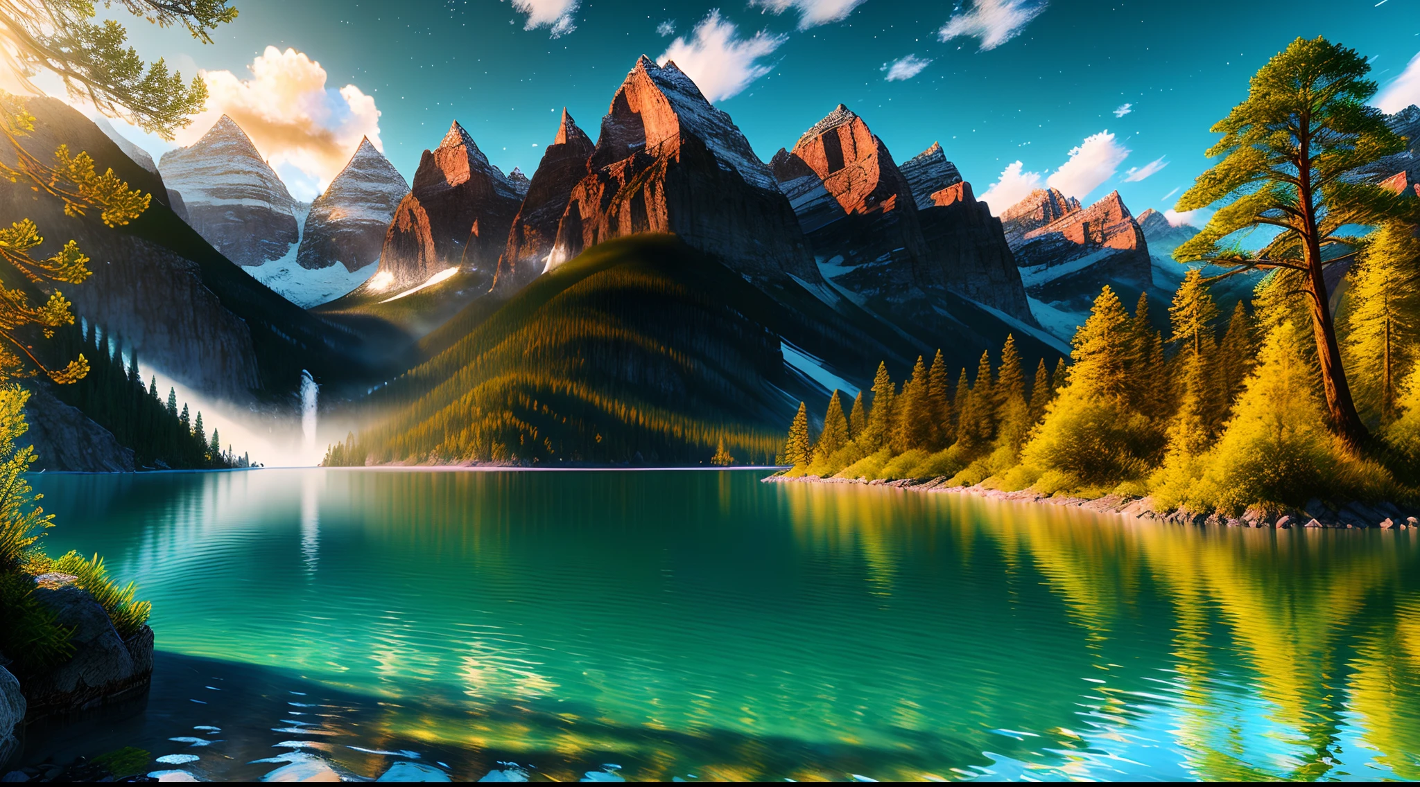 landscape, water (extremely detailed CG unity 8k wallpaper), the most beautiful artwork in the world, professional majestic oil painting, intricate, high detail, sharp focus, dramatic, photorealistic painting