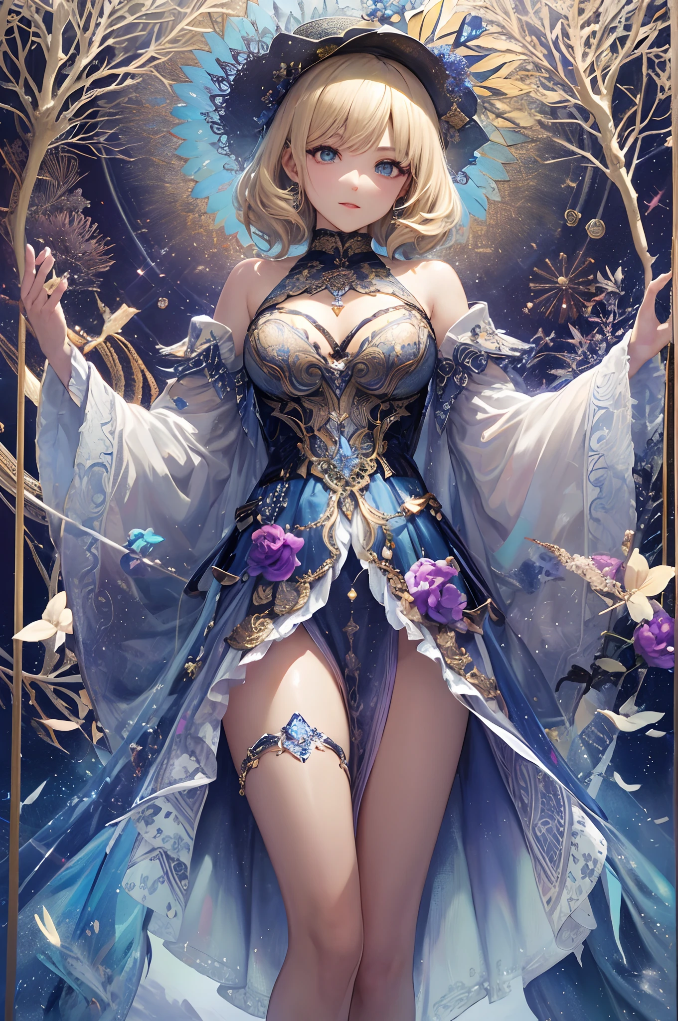 (Masterpiece, Top Quality, Official Art, Beautiful and Aesthetic: 1.2, Detailed Details, High Resolution: 1.1), (1 person: 1.3, Dynamic Pose), (Beautiful woman like a goddess),(Fractal art, mechanical pattern, to detail: 1.1), (Colorful, shades of flowers, texture: 1.1, wind and flying petals: 1.3), ( elegant clothes made of traditional fabrics of medieval Europe: 1.2), (skin glossiness), (variegated colors: 1.4), water effect,