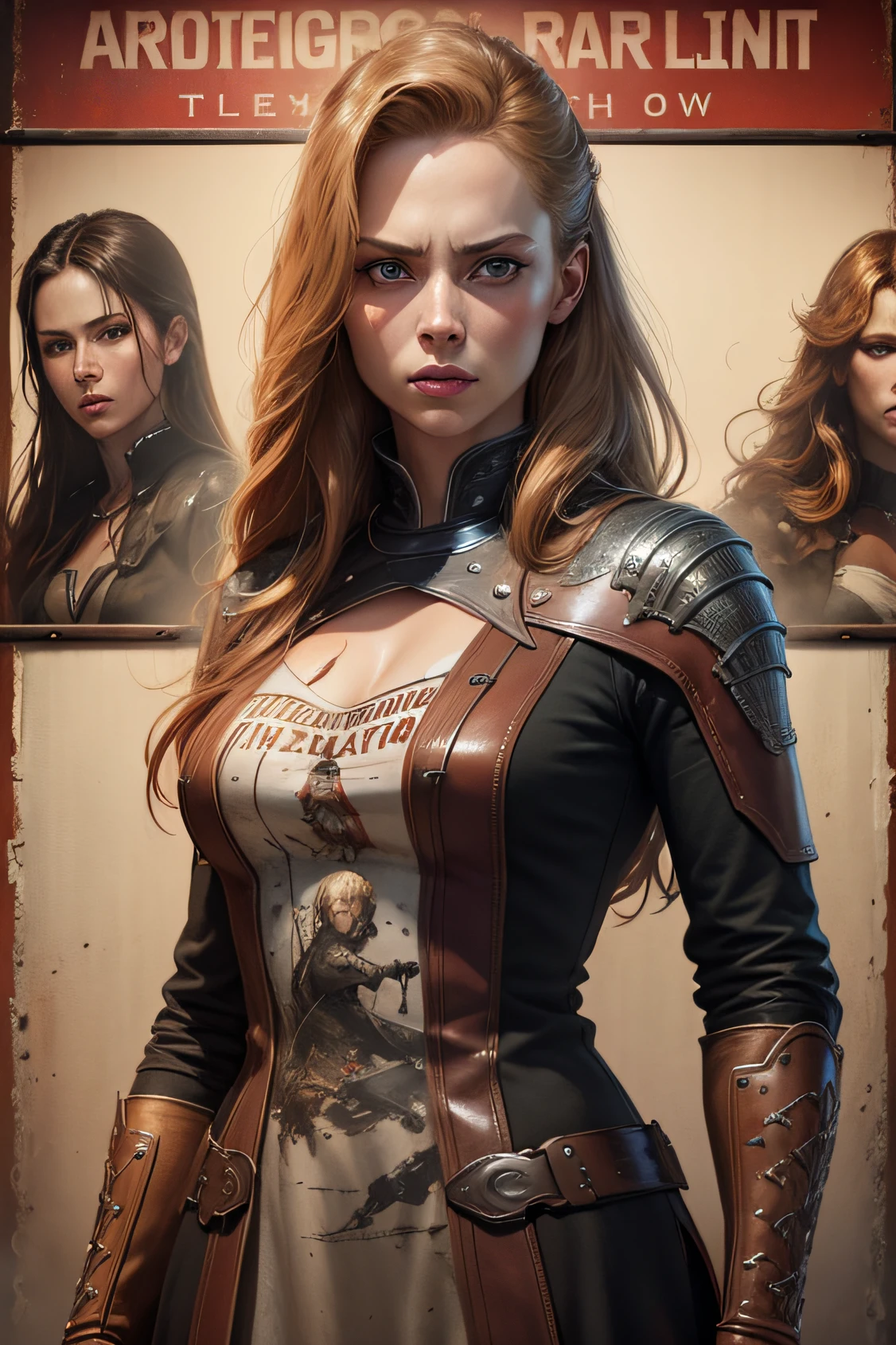deborah ann woll from true blood, vhs effect, (poster:1.6), poster on wall, nostalgia, movie poster, western movie (skin texture), intricately detailed, fine details, hyperdetailed, raytracing, subsurface scattering, diffused soft lighting, shallow depth of field, by (Oliver Wetter) trending on CGSociety, Intricate, High Detail, Sharp focus, dramatic, photorealistic painting art by greg rutkowski