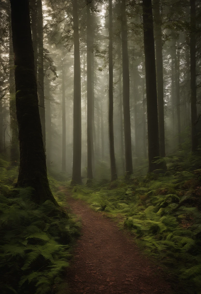 painting of a path in a forest with a path leading through it, dark forest, fairytale forest, magical fantasy forest, fantasy forest, dark forest, black forest, dark colors and atmosphere, magic forest, forest ray shadow light, marc adamus, really beautiful forest, backround magic forest