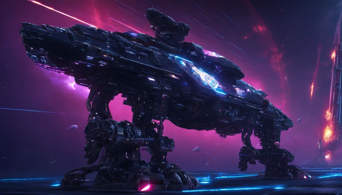 stars, space, nebula, open space, galaxy, blue and purple tones, space opera, greatness, eternity, calm, hyperrealism, spaceships. space battle, explosions, fighter, bombers, lasers, battleships, fire, space fleet, epic battle