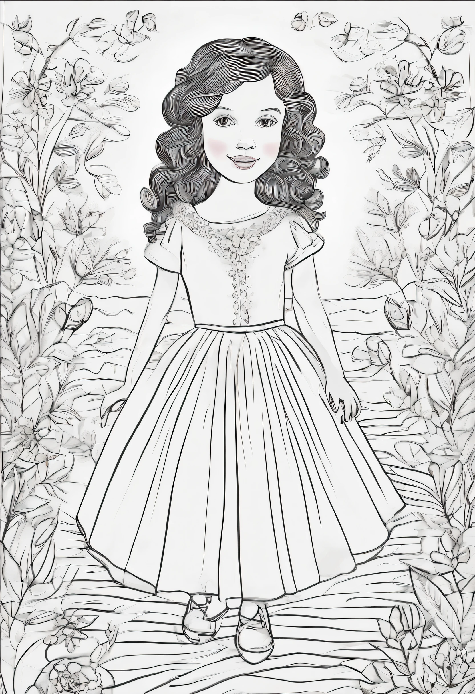 (high quality,4k,8k,highres,masterpiece:1.2),ultra-detailed,realistic,
illustrated,portraits,children's book,cute,white background,curly black hair,fair skin,girl with multiple poses and expressions,white ballerina dress,long curly eyelashes,sweet smile,innocent eyes,simple style,adorable young girl,bright colors,soft shadows,delicate brushwork,storybook feel,simple and clean composition,detailed illustrations,vivid and lively character,gentle lighting,playful personality,expressive face,happy and joyful disposition,lovely and charming,artistic monochromatic palette,playful and energetic,whimsical and fun,art style reminiscent of classic children's books.