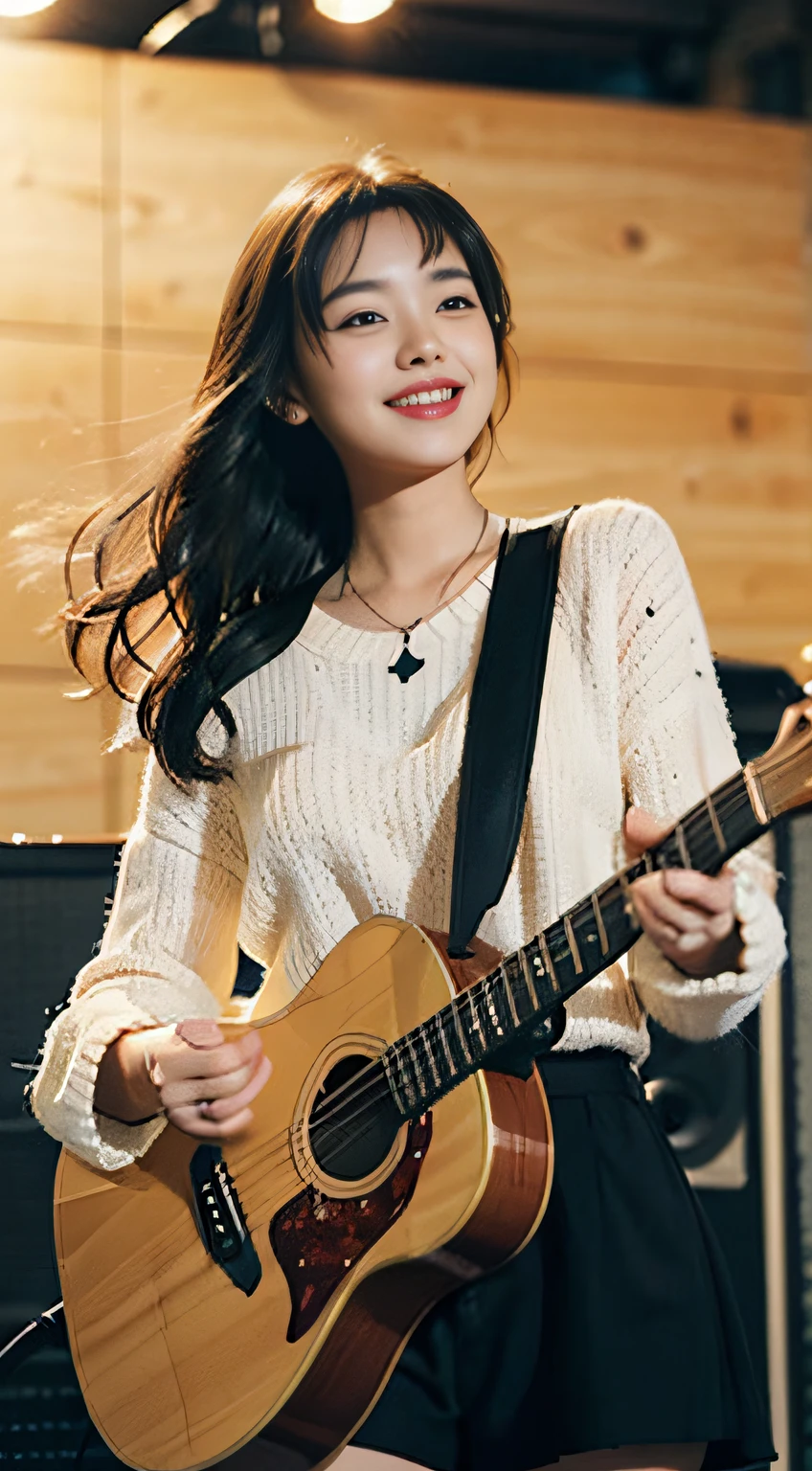 1 pretty girl,happy smile, musician