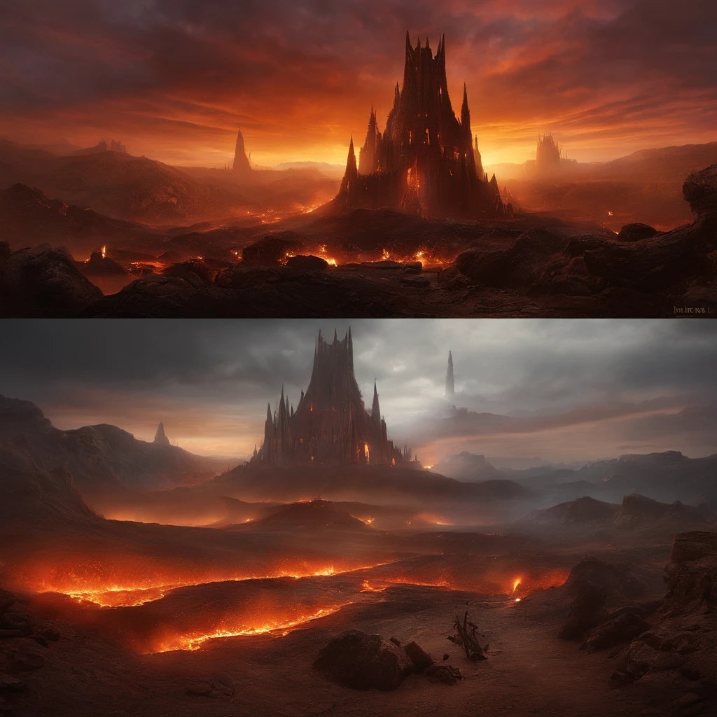 , paisagem do inferno, O fundo do inferno, A batalha final no inferno, Apocalyptic landscapes!!!!!, Mustafar, The Ruins of Hell, ! Apocalyptic landscapes!!, Soberbo D & D A Arte do Sol Escuro, Portas do Inferno, Portas do Inferno, arte conceitual de world of warcraft, Resgate do Submundo!!!!!!
