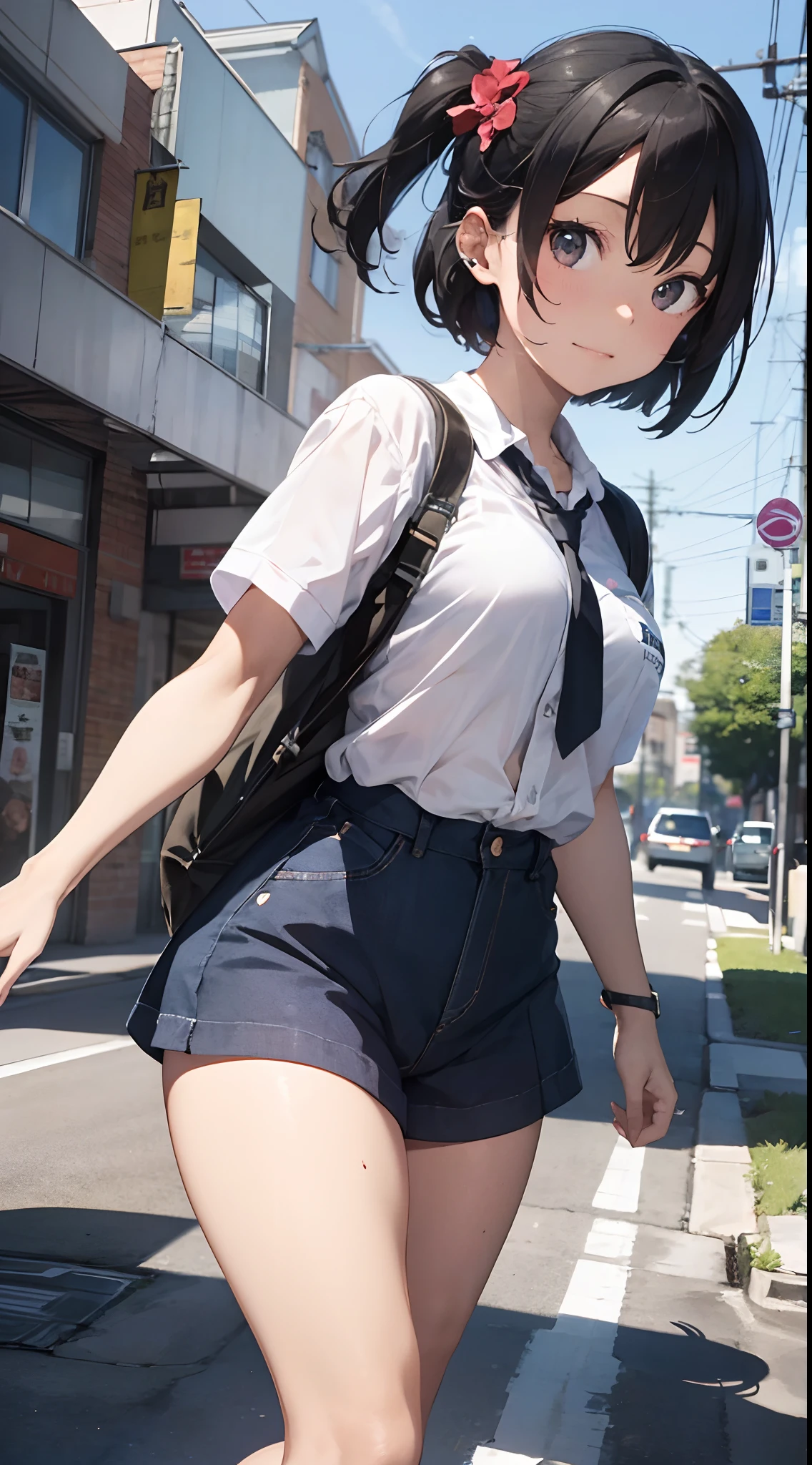 (Masterpiece:1.3、highest quality、Ultra-high resolution、Super detailed)、(Real:1.1、Photorealistic:1.4)、Beautiful illustrations、Perfect lighting、colorful、Border Depth、Beautiful Hair in Every Detail、Beautiful face in every detail、Beautiful definition details、Beautiful clavicle、Beautiful body、Beautiful breasts、Beautiful thighs、Beautiful legs、Beautiful fingers、Show Viewer、1 girl、Japanese、high school girl、Perfect Face、(Perfect Anatomy、Anatomically correct)、Cute and symmetrical face、Baby face、Sunburn、Skin radiance、(Camel Toe:1.5、Shaved:1.2)、Beautiful Hair、Asymmetrical Bangs、blue eyes、Long eyelashes、(Chest)、Skinny、(Pull up your skirt、Not wearing underwear、No underwear:1.5)、((Collared short-sleeved shirt、White shirt、)Grey plaid pleated skirt、There is nothing attached under the skirt))、(Beautiful views)、evening、(Outdoor、distant cityscape)、Are standing、(peace sign)、(Cute smile、Blushing、Looking up、Open your mouth)、 (Opening a girl&#39;s pussy:1.3)、hour々squat:1.2、Stick your fingers in your:1.2、