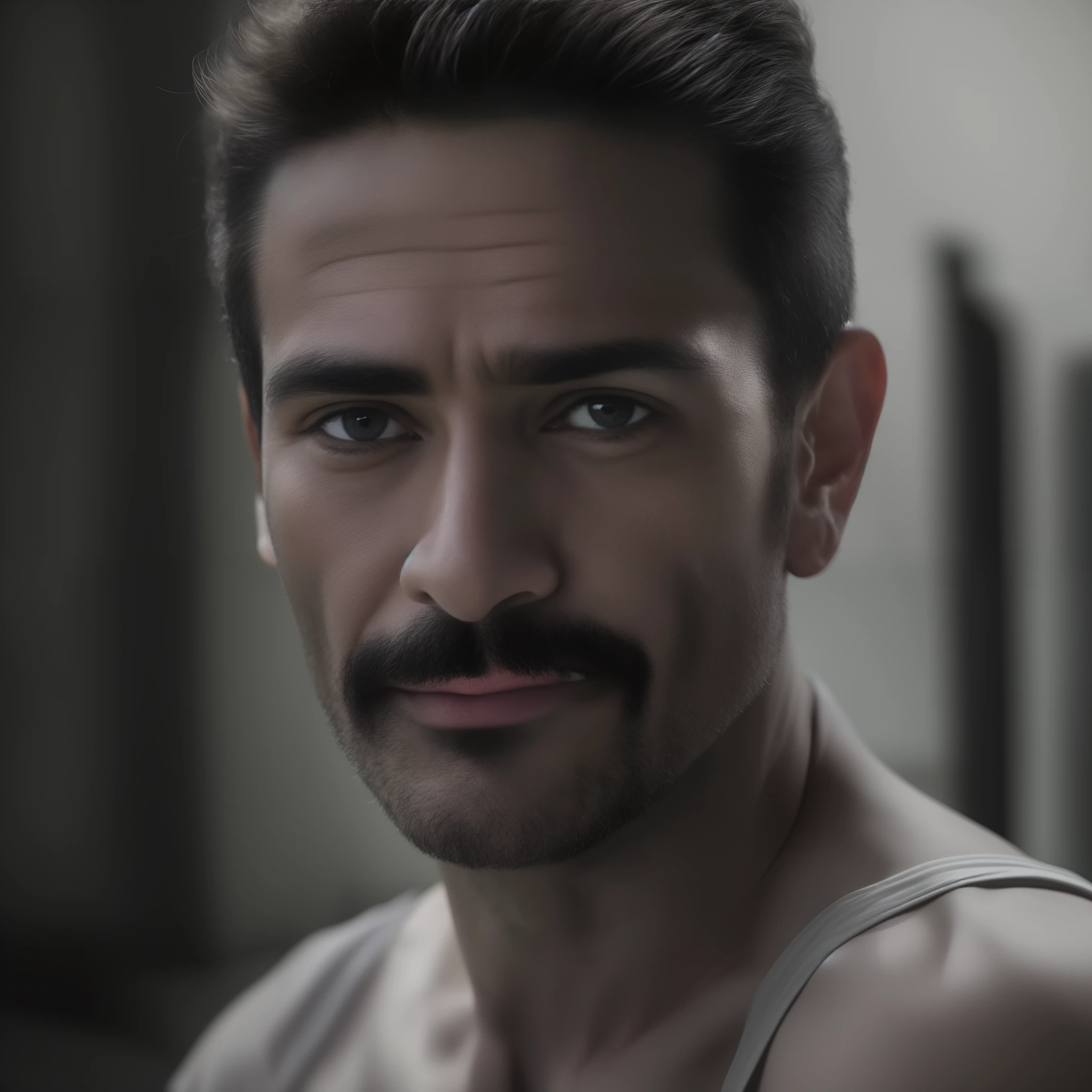 A 40-year-old man from Mexico, masculino, modelo, cuerpo completo, Muy bonita, Looking at camera, Imagen detallada, UHD, 8k, bien iluminado, Film grain, perfect ilumination