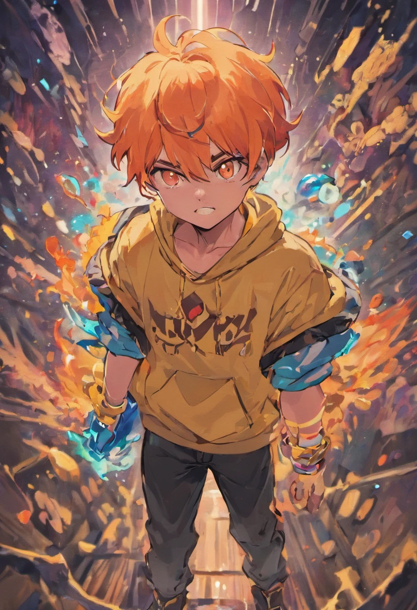 Monster Boy, Caramel Brown skin Black boy moor, Bald Hairstyle, Streetwear, Full Slime Body, colors neon, risa loca, malvada