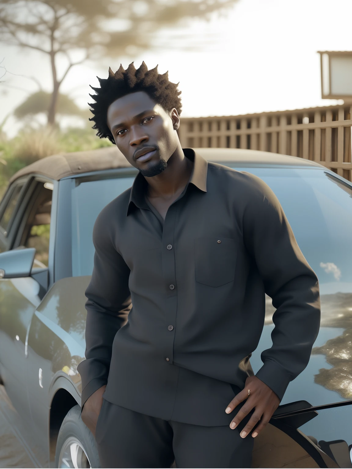 Omolu. Black man, African, afro hair, mature, elderly, beautiful, upper body, natural skin texture, 24mm, 4k textures, his straw clothing covers his whole body, dry earth, strong sun, soft cinematic light, RAW photo, photorealism, photorealistic, intricate, elegant, highly detailed, sharp focus, ((((((cinematic look)))), soft tones, earth background, insane details, intricate details, hyperdetailed, low contrast, Soft cinematic light, dark colors, exposure mix, HDR, faded --auto --s2