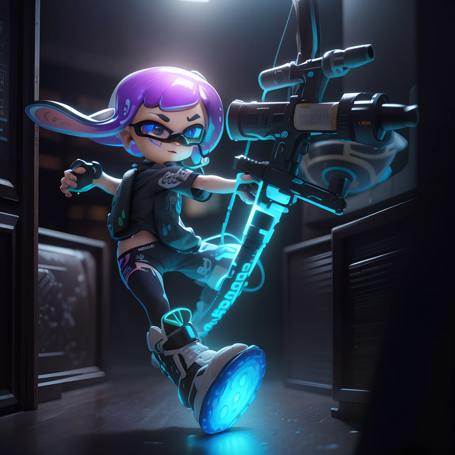 Splatoon、3D Graphics、unrealengine、ighly detailed、cyberpunked