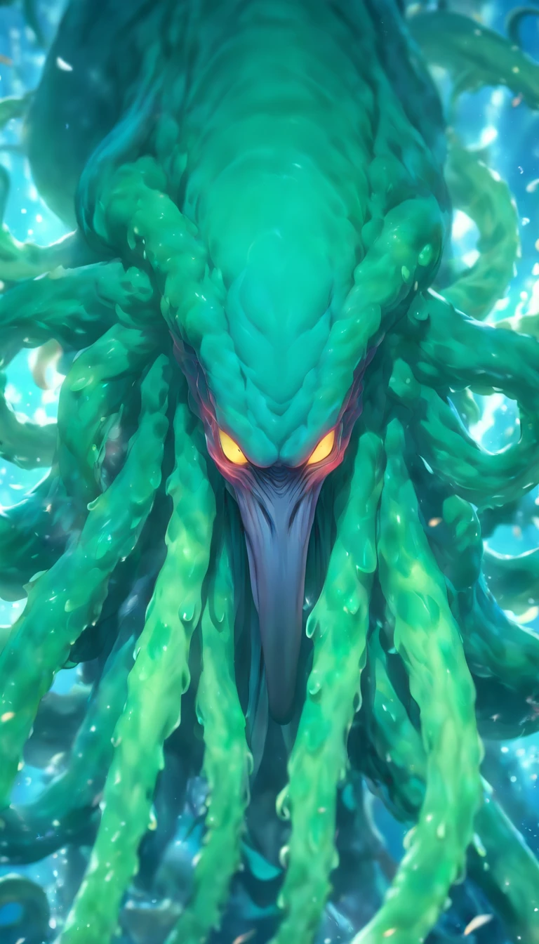 Mind Flayer,sea-green tentacles, spikes,tiny demon wings,grotesque,(best quality,4k,8k,highres,masterpiece:1.2),(realistic,photorealistic,photo-realistic:1.37),ultra-detailed,HDR,ultra-fine painting,sharp focus,professional,vivid colors,bokeh,portraits