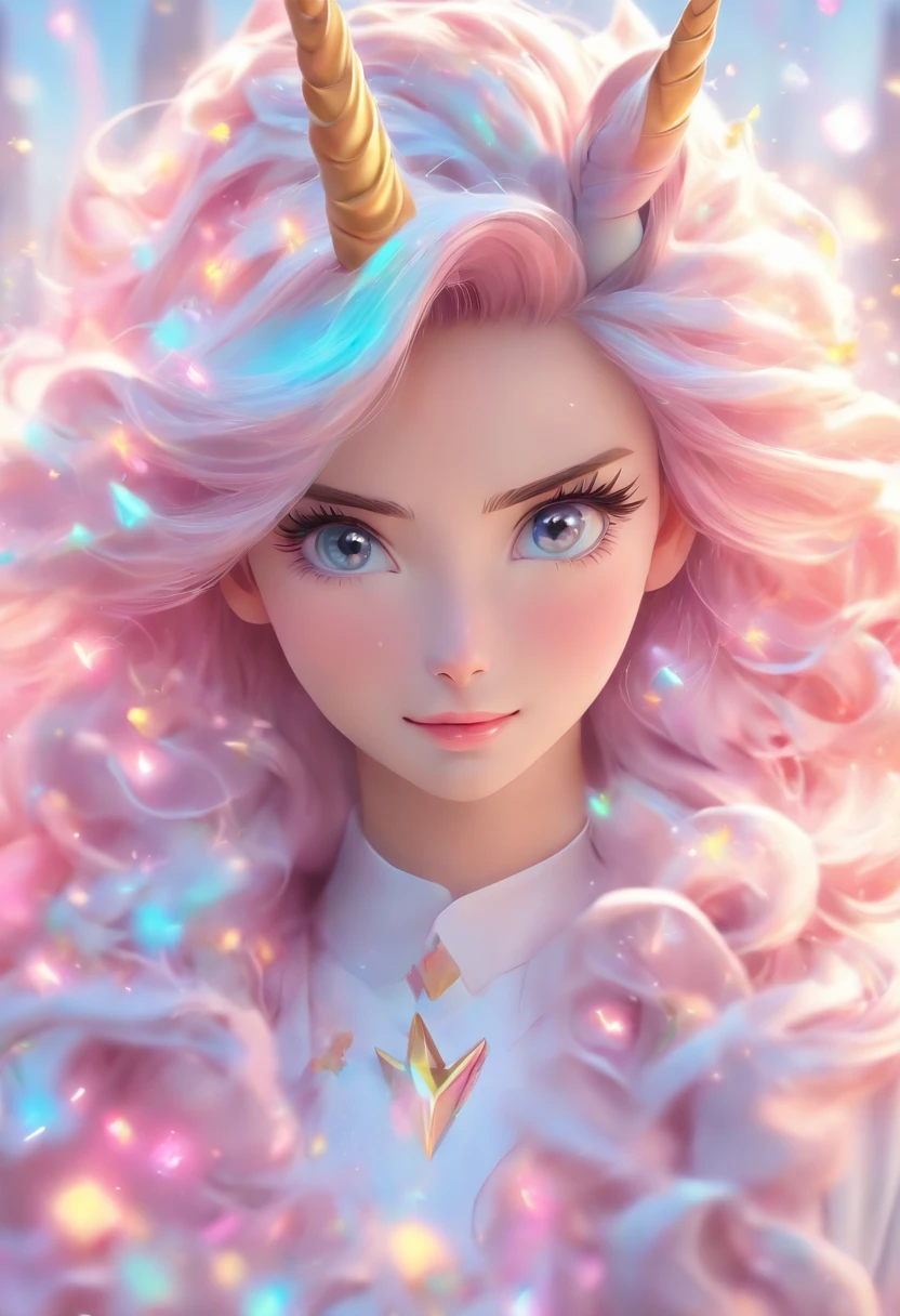 Girl Unicorn Hyperrealistic 8K Pastel Colors